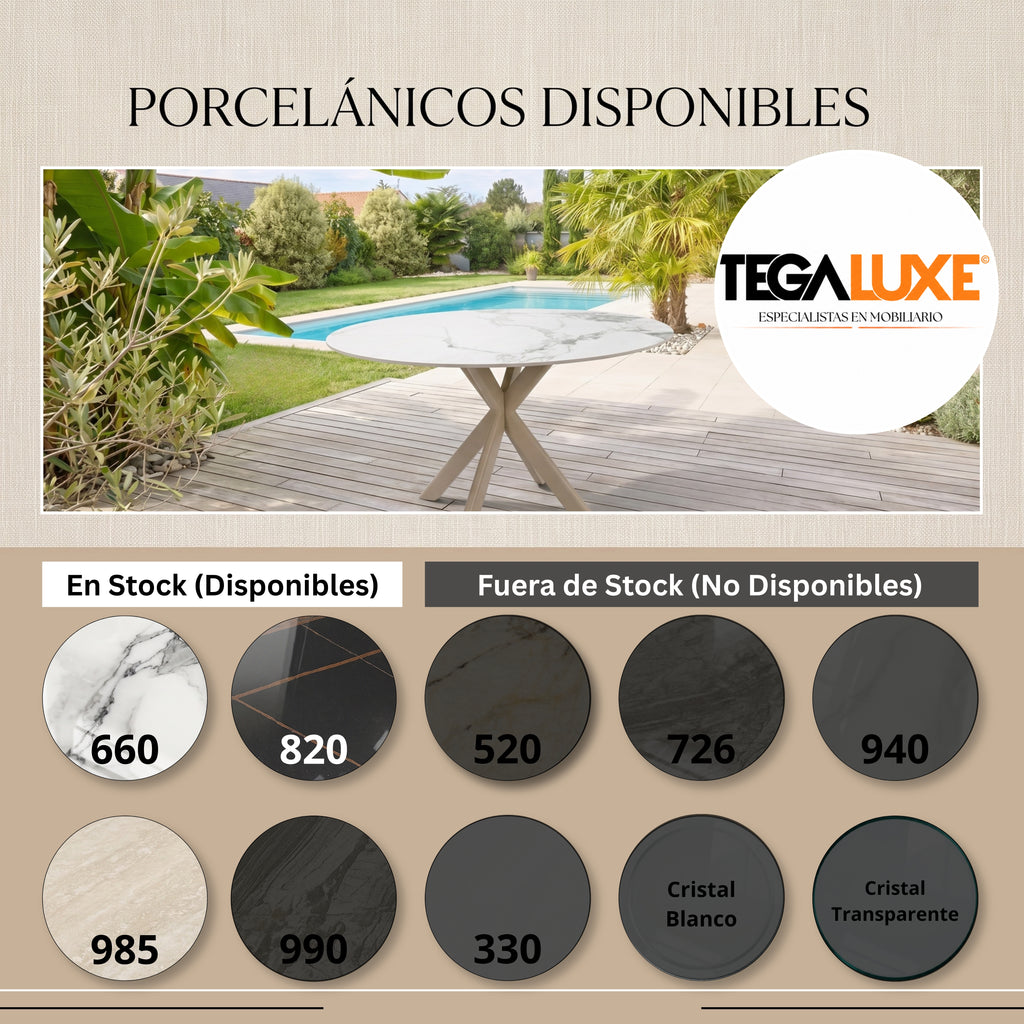 Mesa de Exterior Generalife | Estructura Negra - Beige