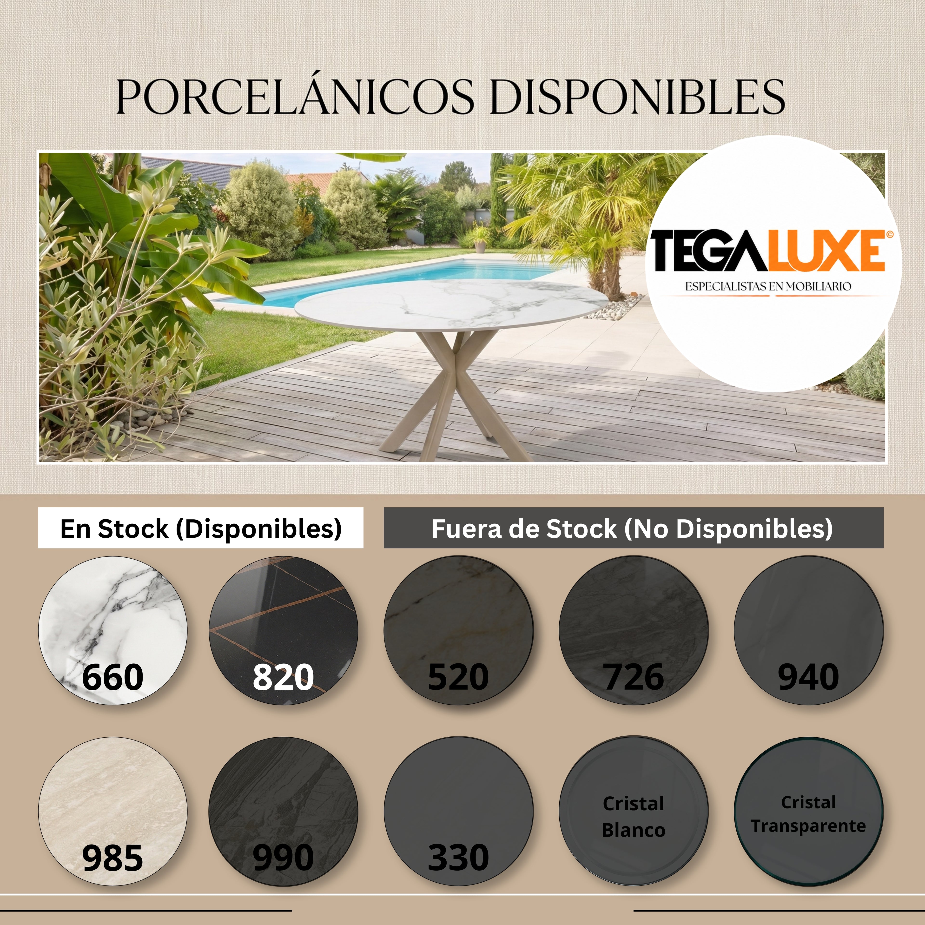 Mesa de Exterior Generalife | Estructura Negra - Beige