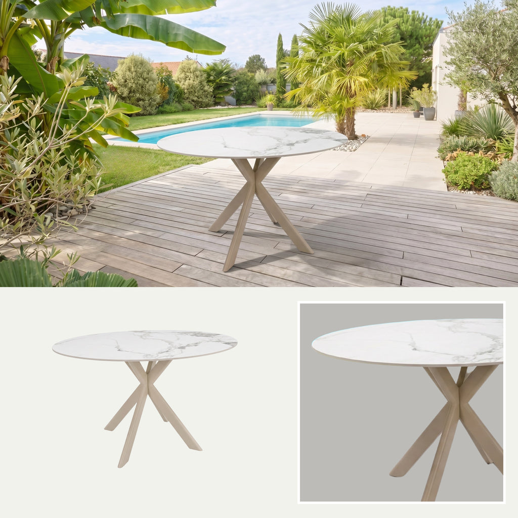 Mesa de Exterior Generalife | Estructura Negra - Beige