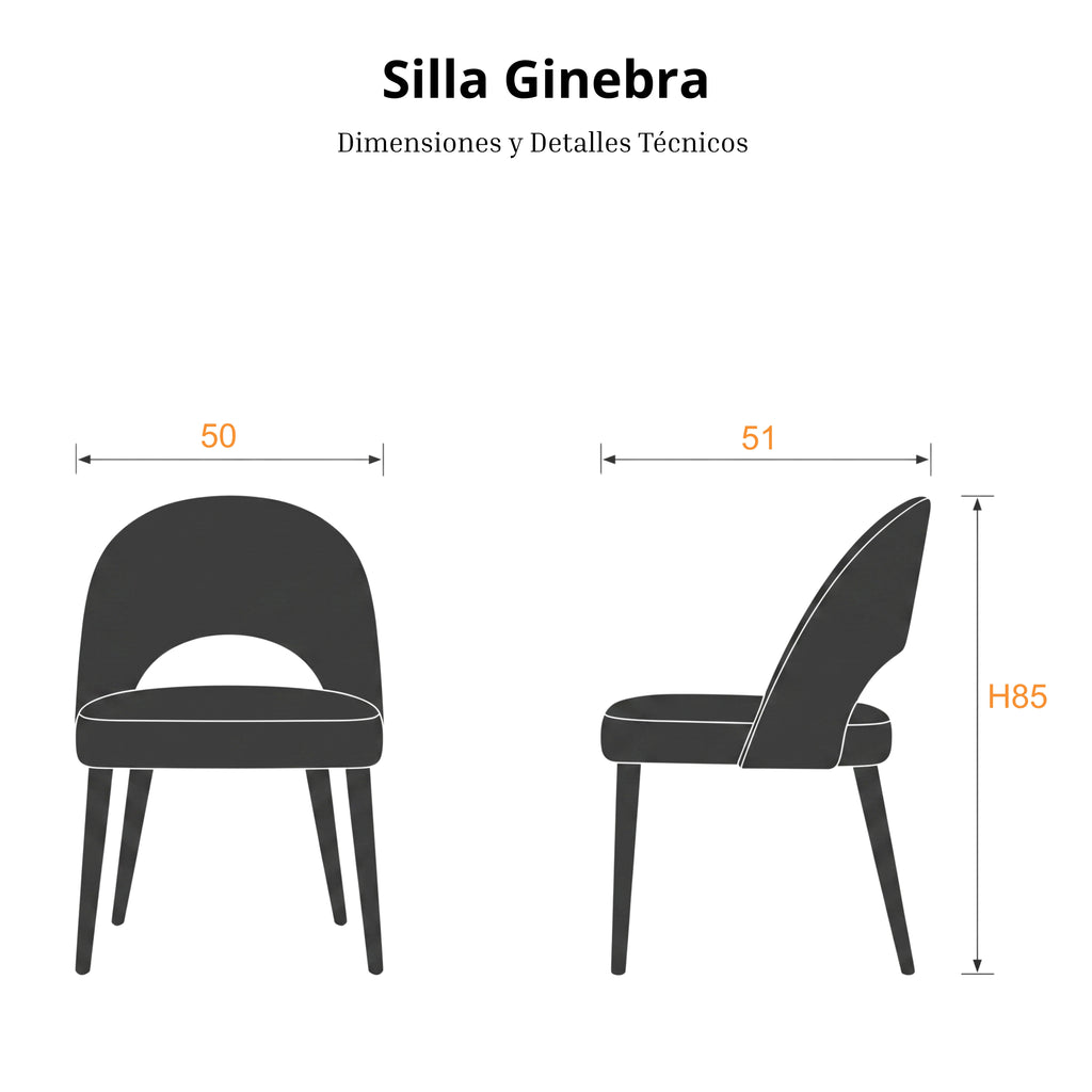 Silla Ginebra | Estructura Negra