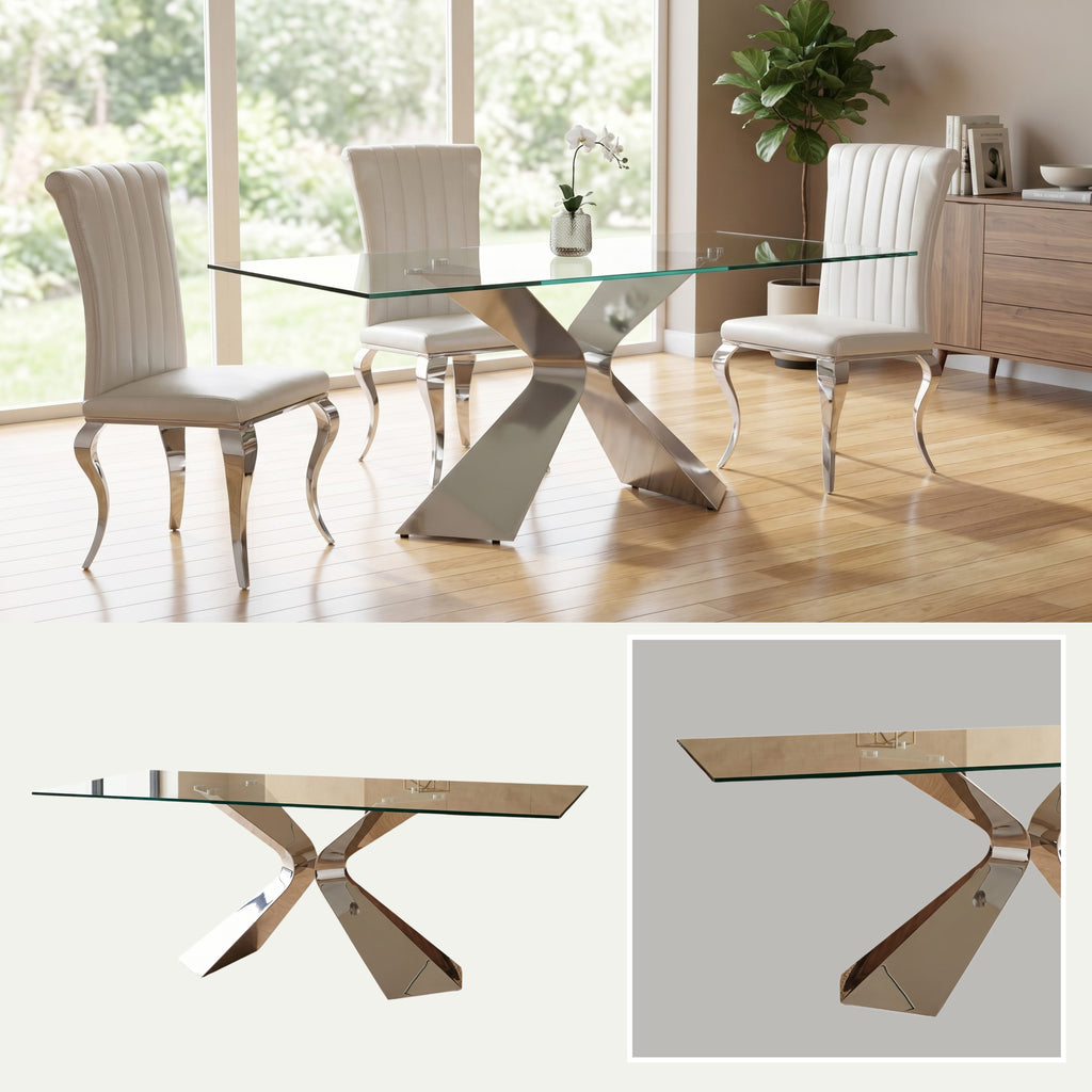 Mesa de Comedor Gloria | Estructura Acero Cromo