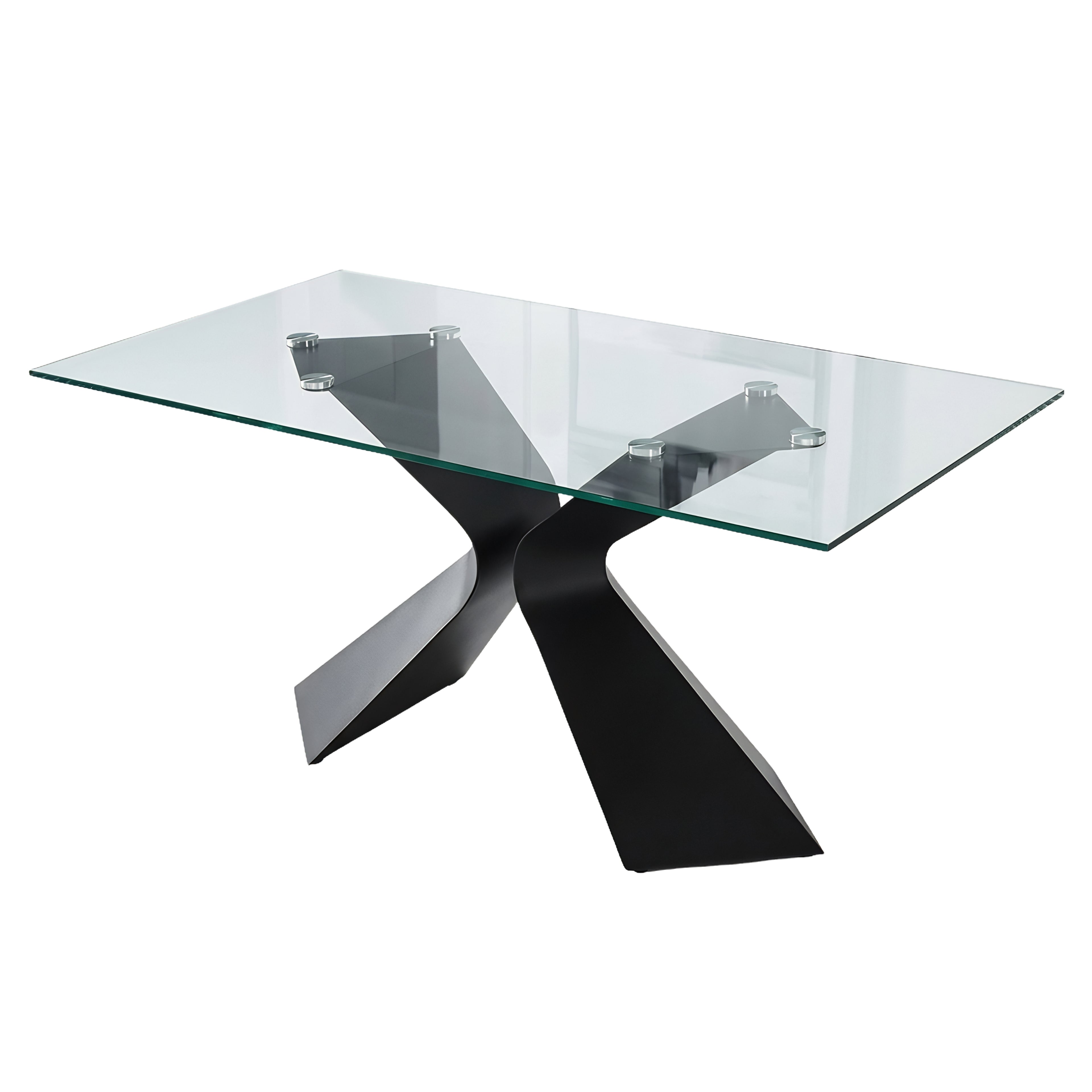 Mesa de Comedor Gloria Cristal | Estructura Negra