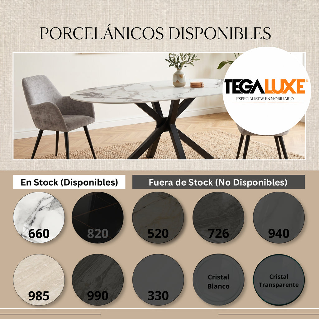 Mesa de Comedor Granada | Estructura Negra