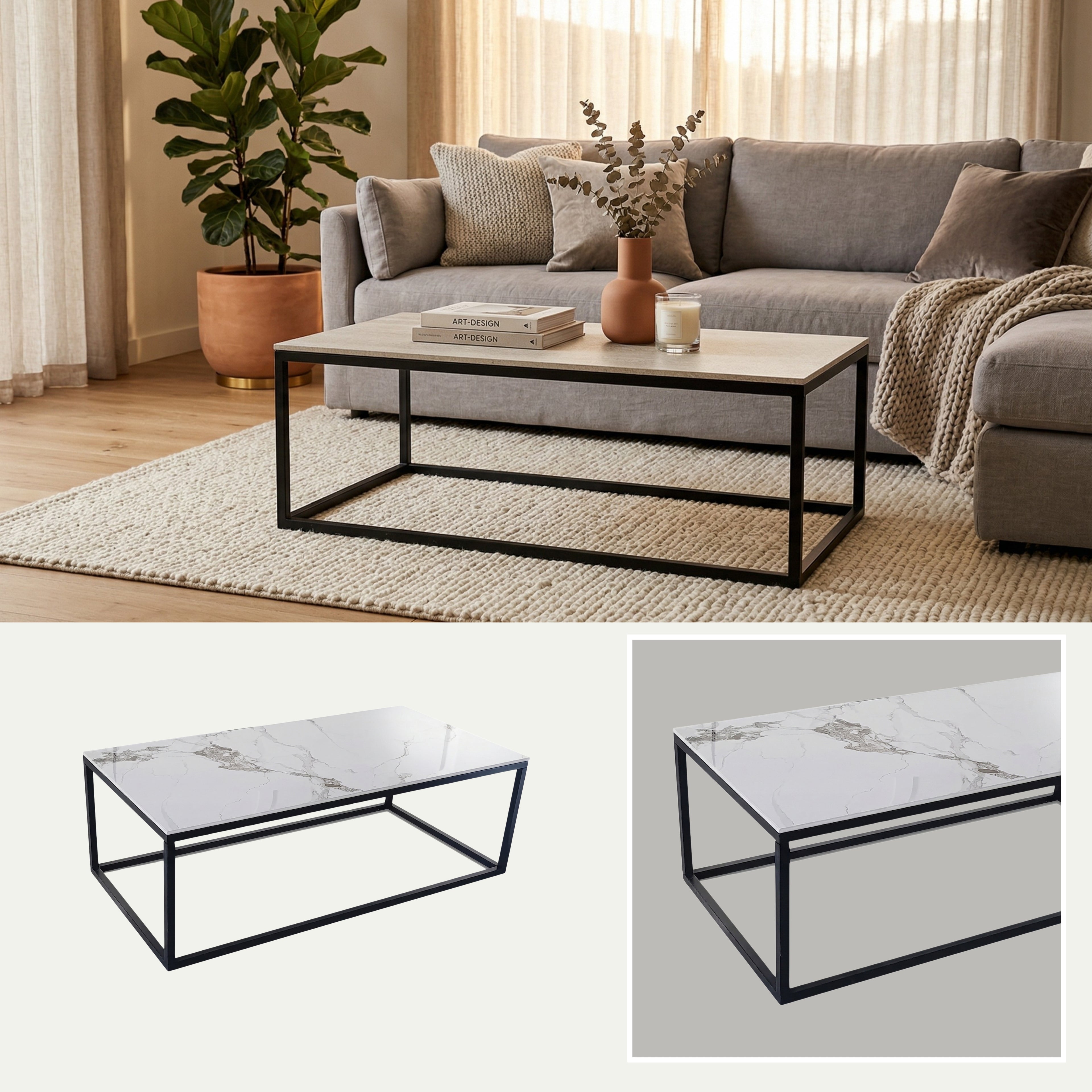 Mesa de Centro Helena | Estructura Negra