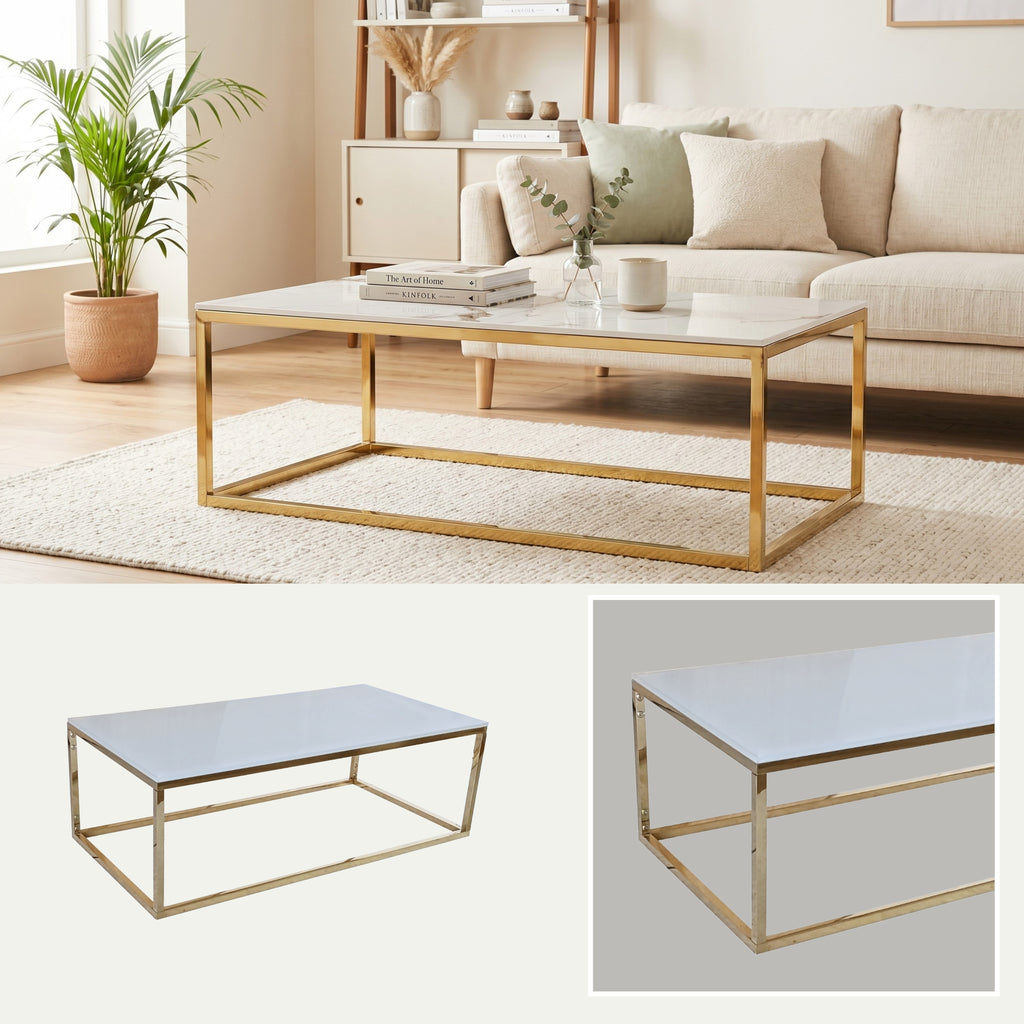 Mesa de Centro Helena | Estructura Acero Oro