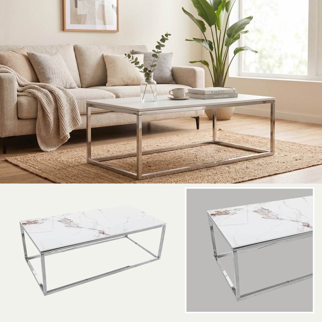 Mesa de Centro Helena | Estructura Acero Cromo