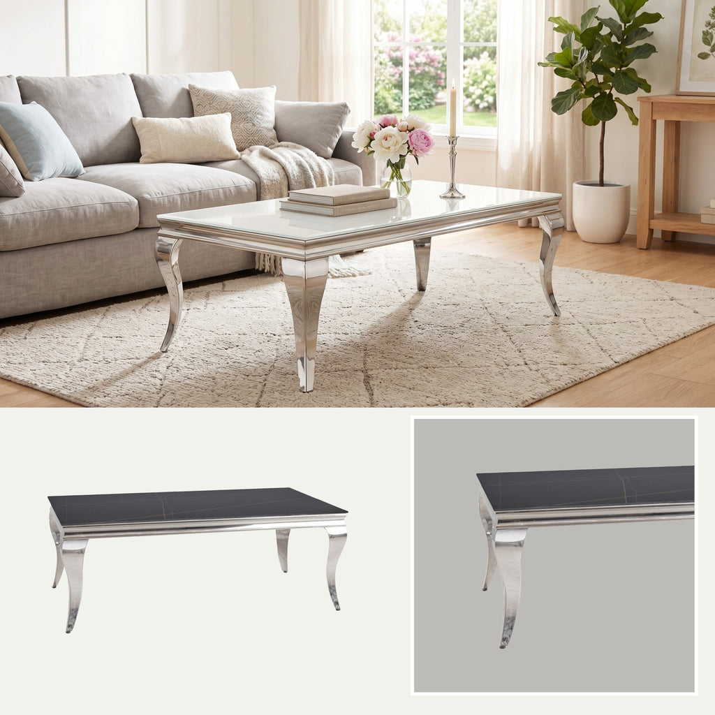 Mesa de Centro Isabelina | Estructura Acero Cromo