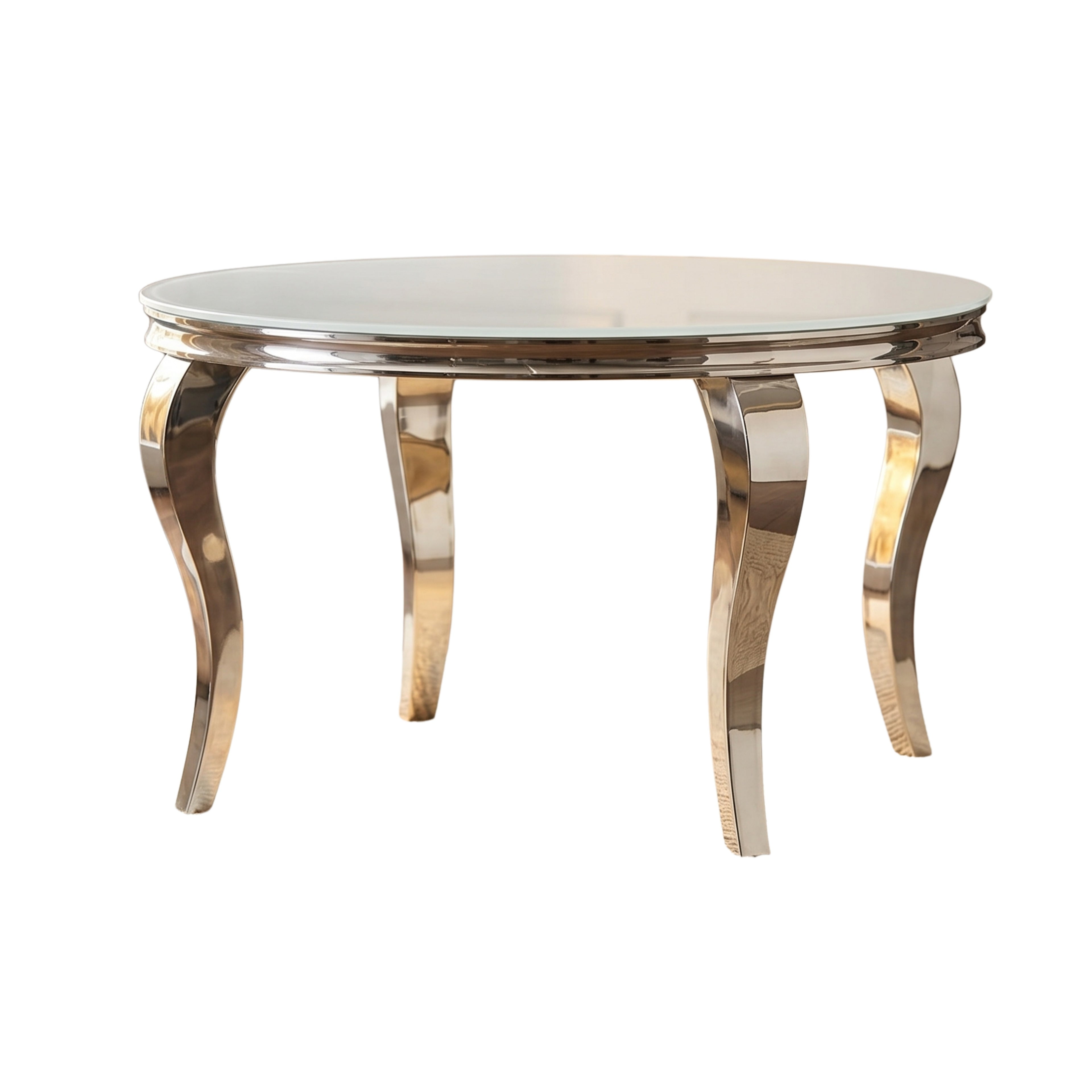 Mesa de Comedor Isabelina Round | Estructura Acero Cromo