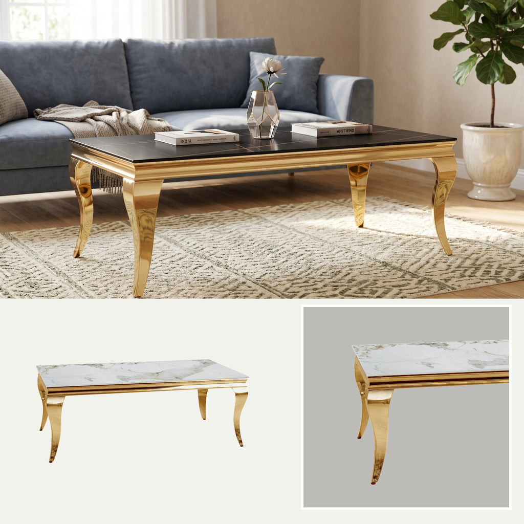 Mesa de Centro Isabelina | Estructura Acero Oro