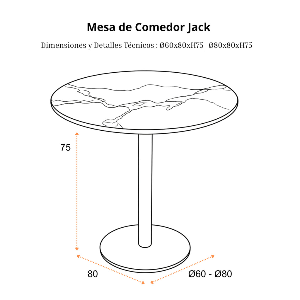 Mesa de Comedor Jack | Estructura Negra