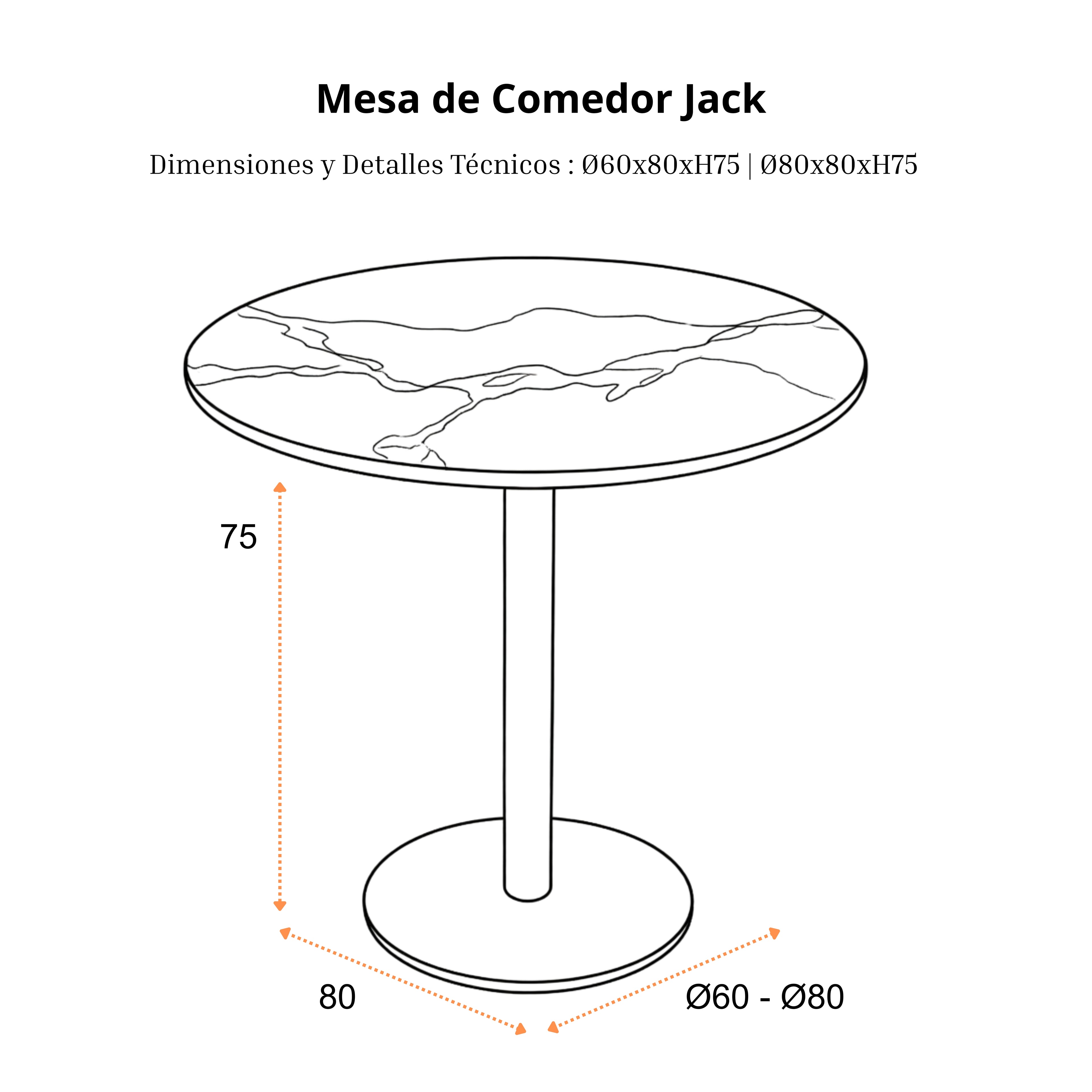 Mesa de Comedor Jack | Estructura Negra