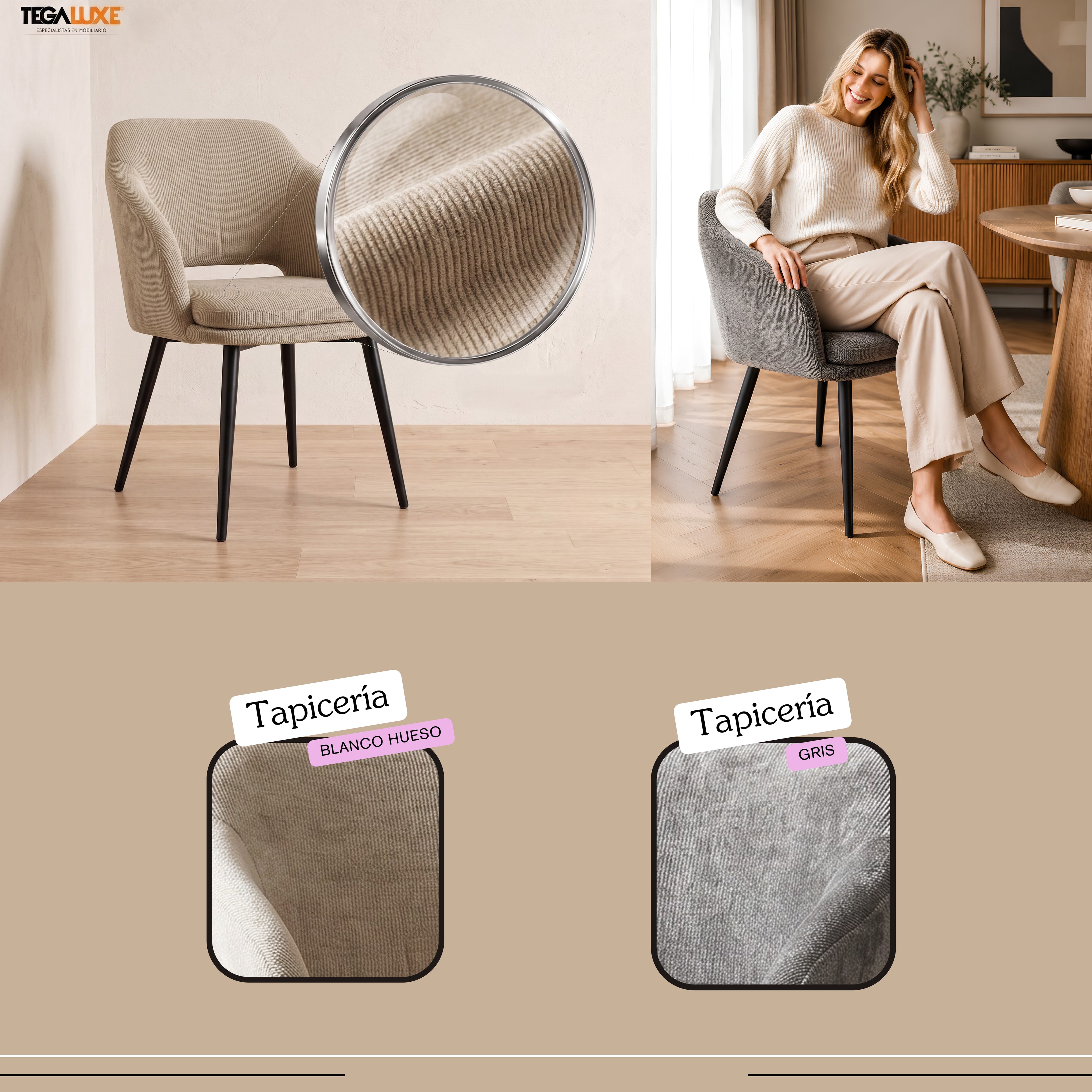 Silla Khaki | Estructura Negra