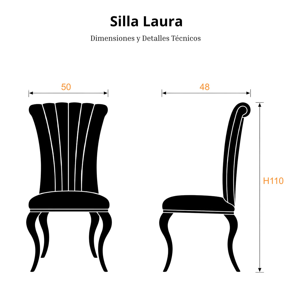 Silla Laura | Estructura Acero Cromo
