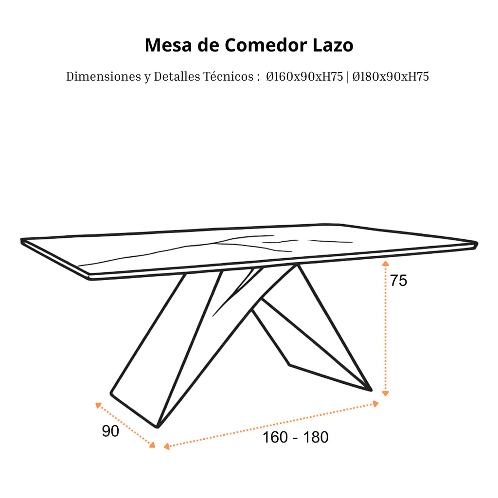 Mesa de Comedor Lazo | Estructura Negra
