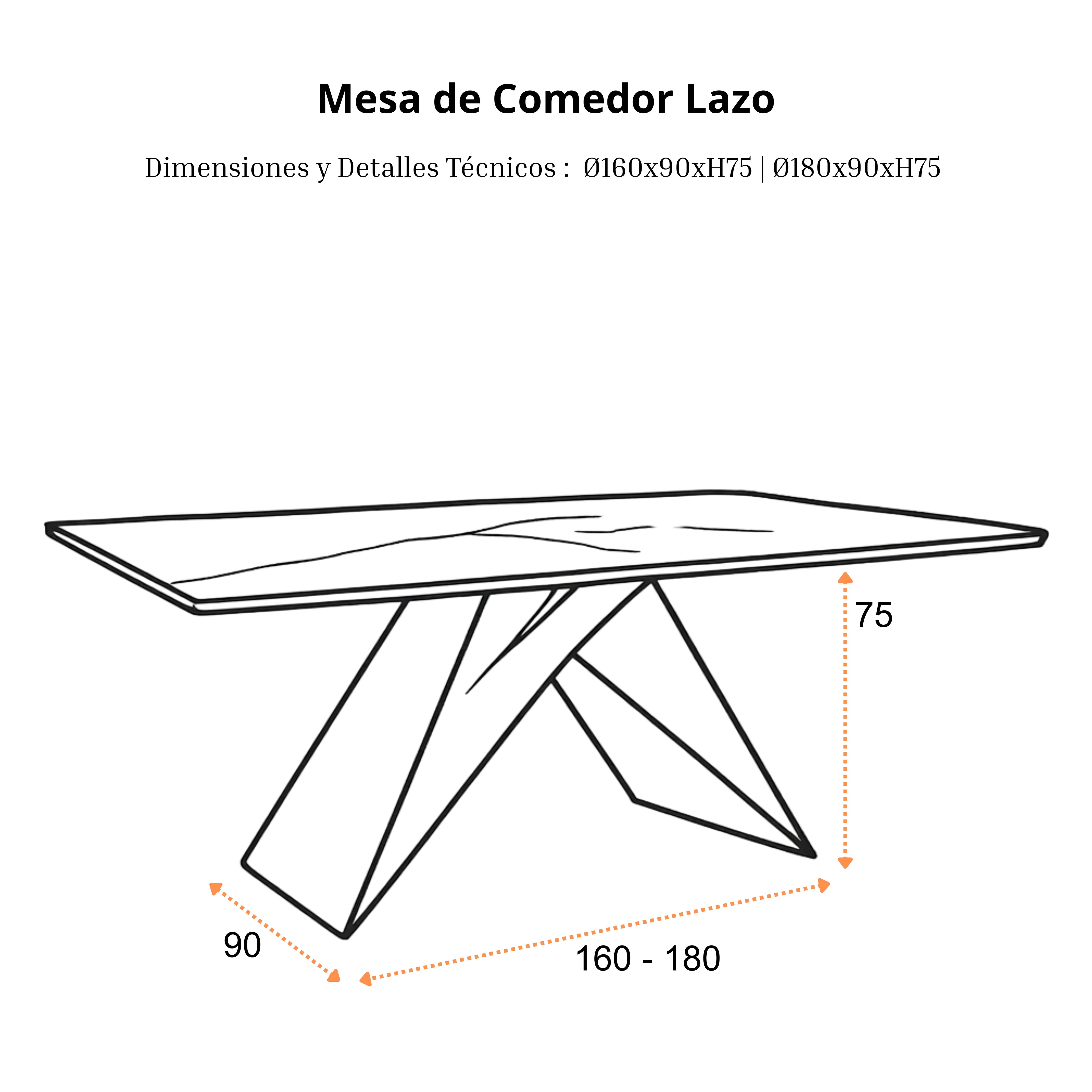 Mesa de Comedor Lazo | Estructura Negra