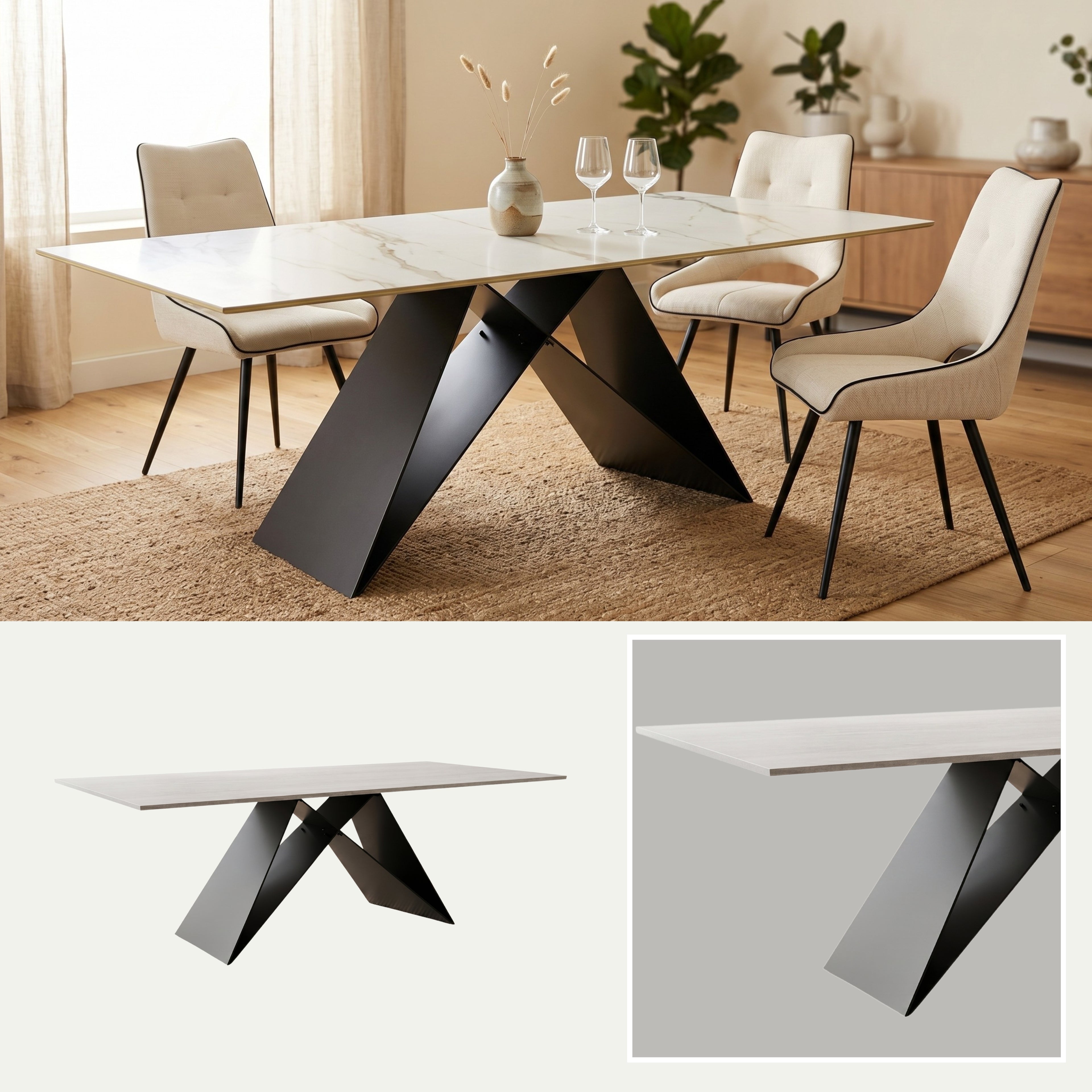 Mesa de Comedor Lazo | Estructura Negra