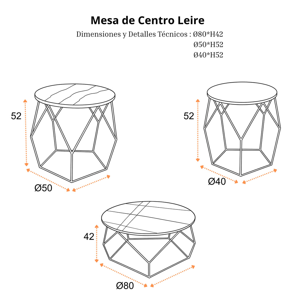 Mesa de Centro Leire | Estructura Negra