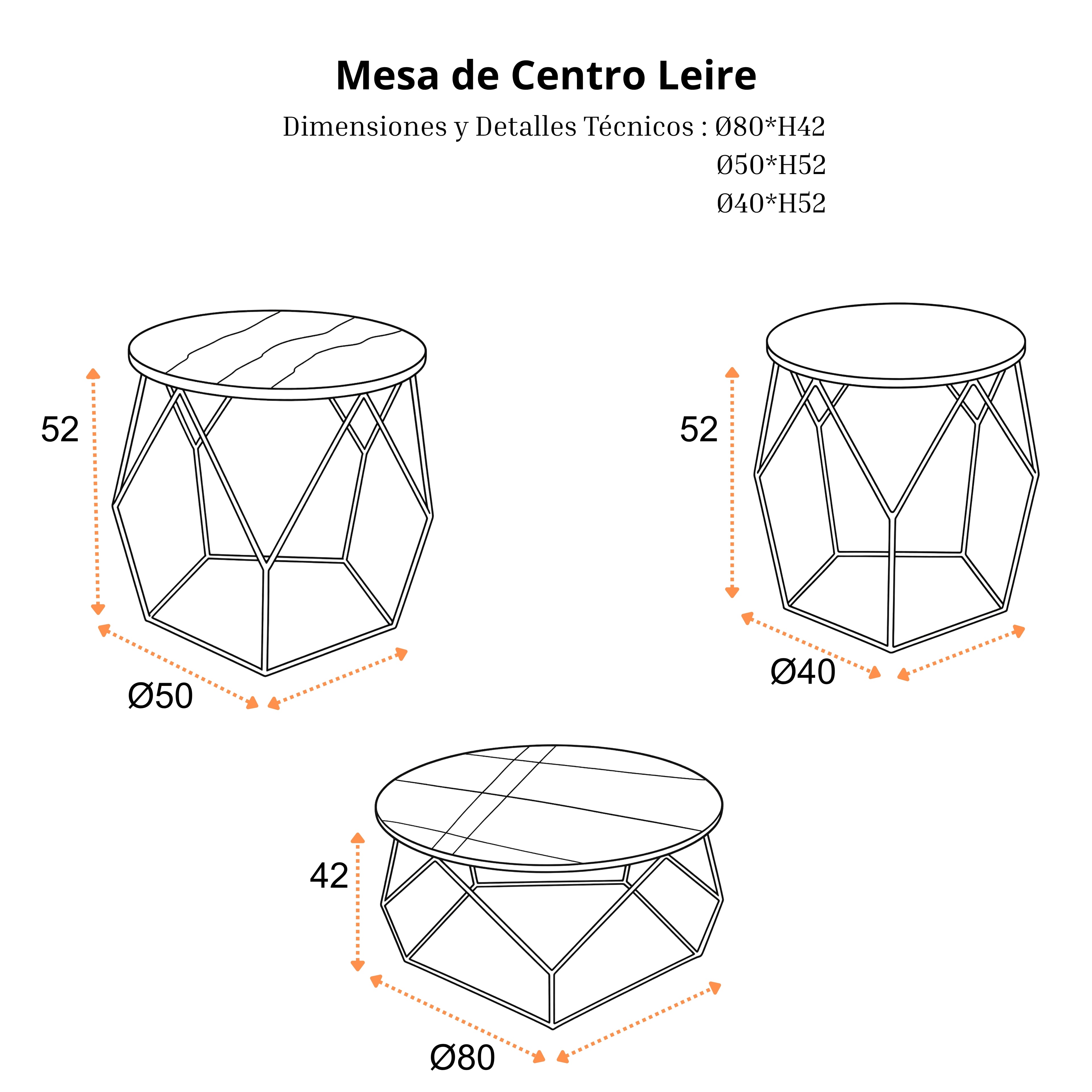 Mesa de Centro Leire | Estructura Negra