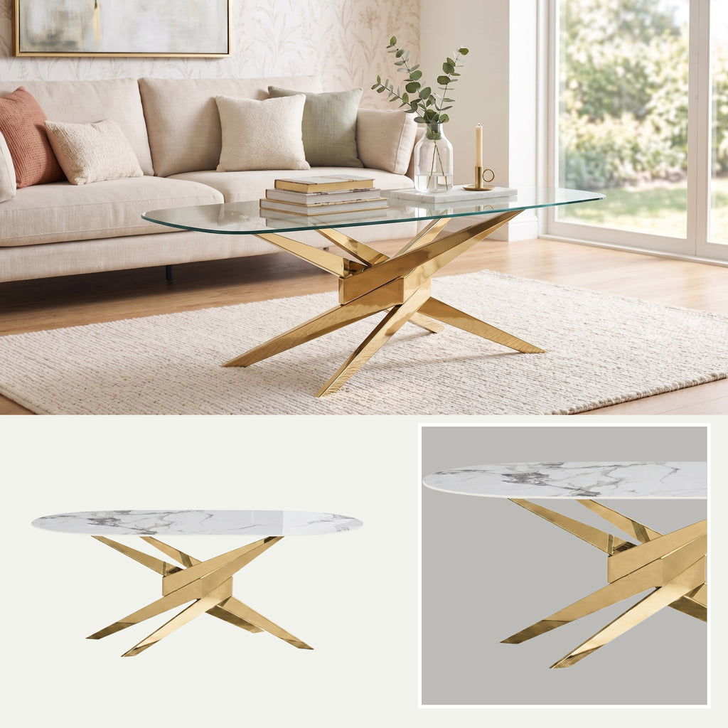 Mesa de Centro Lisboa | Estructura Acero Oro