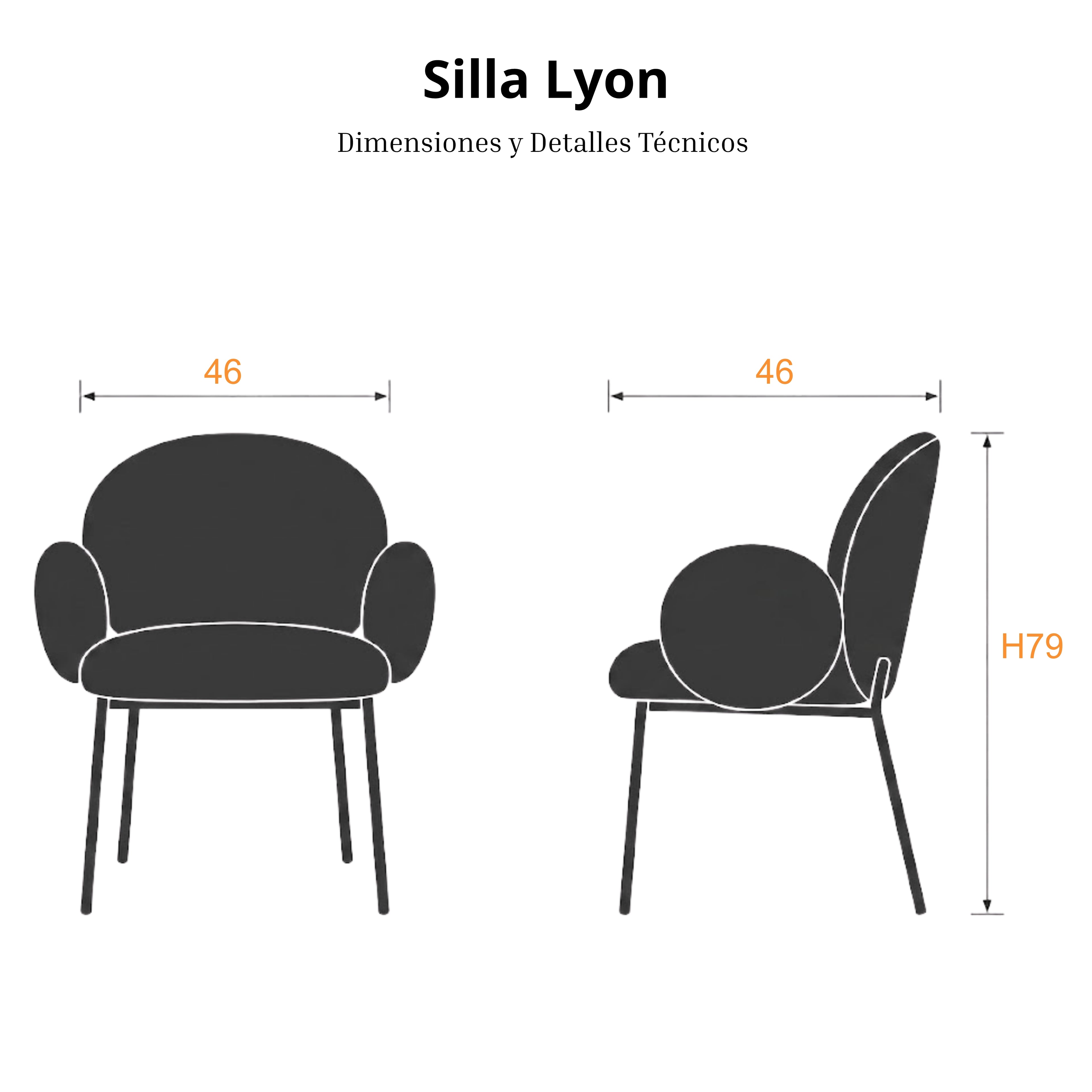Silla Lyon | Estructura Negra