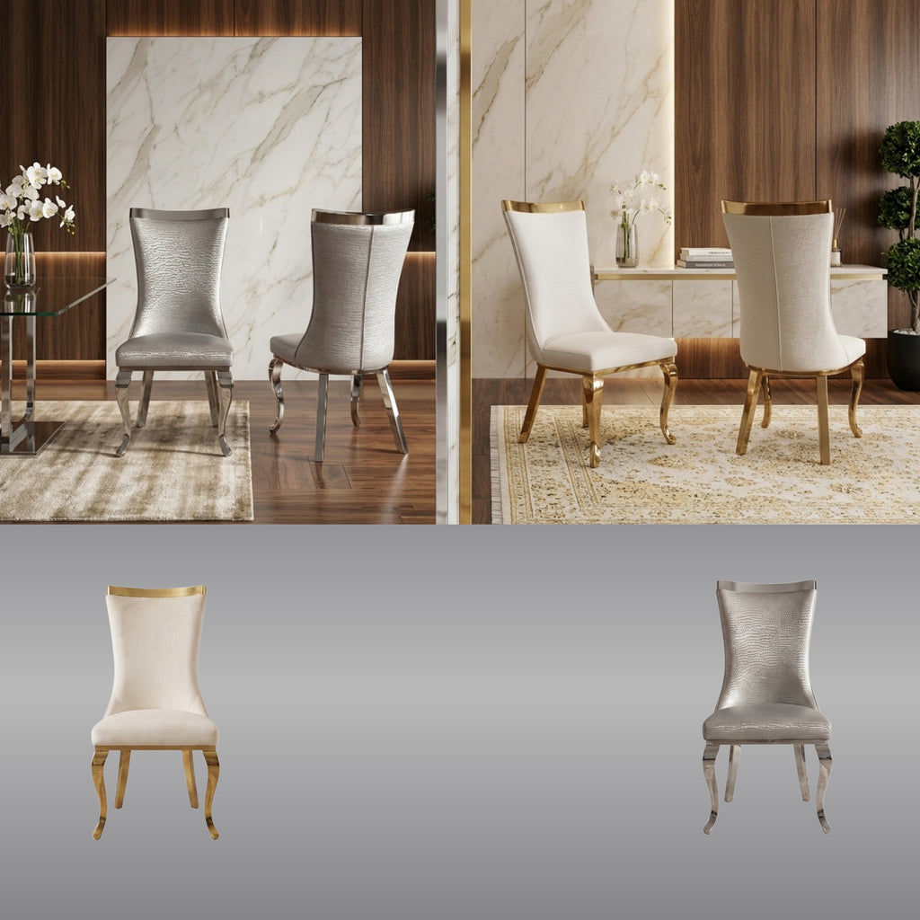 Silla Marbella | Estructura Acero Oro - Cromo
