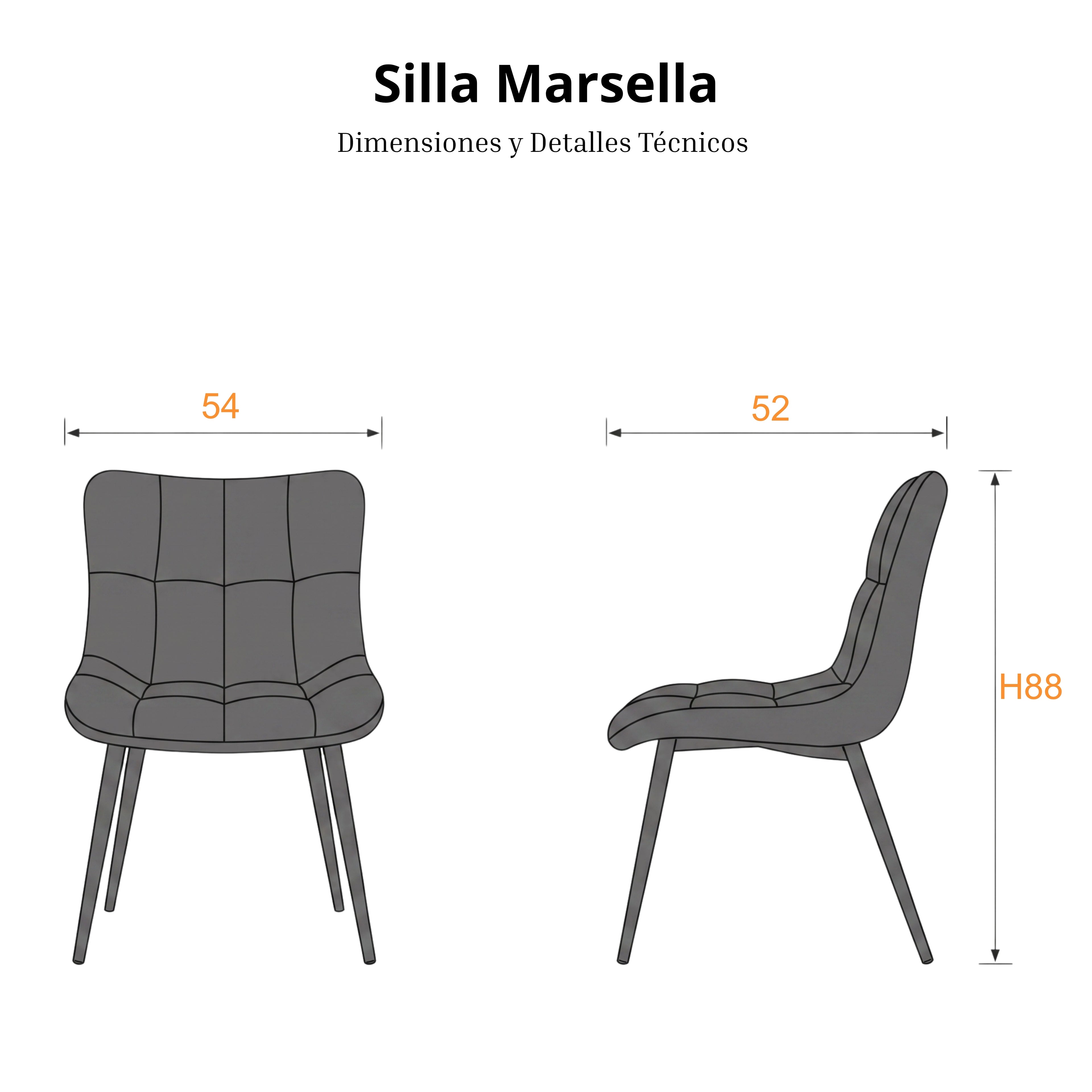 Silla Marsella | Estructura Negra