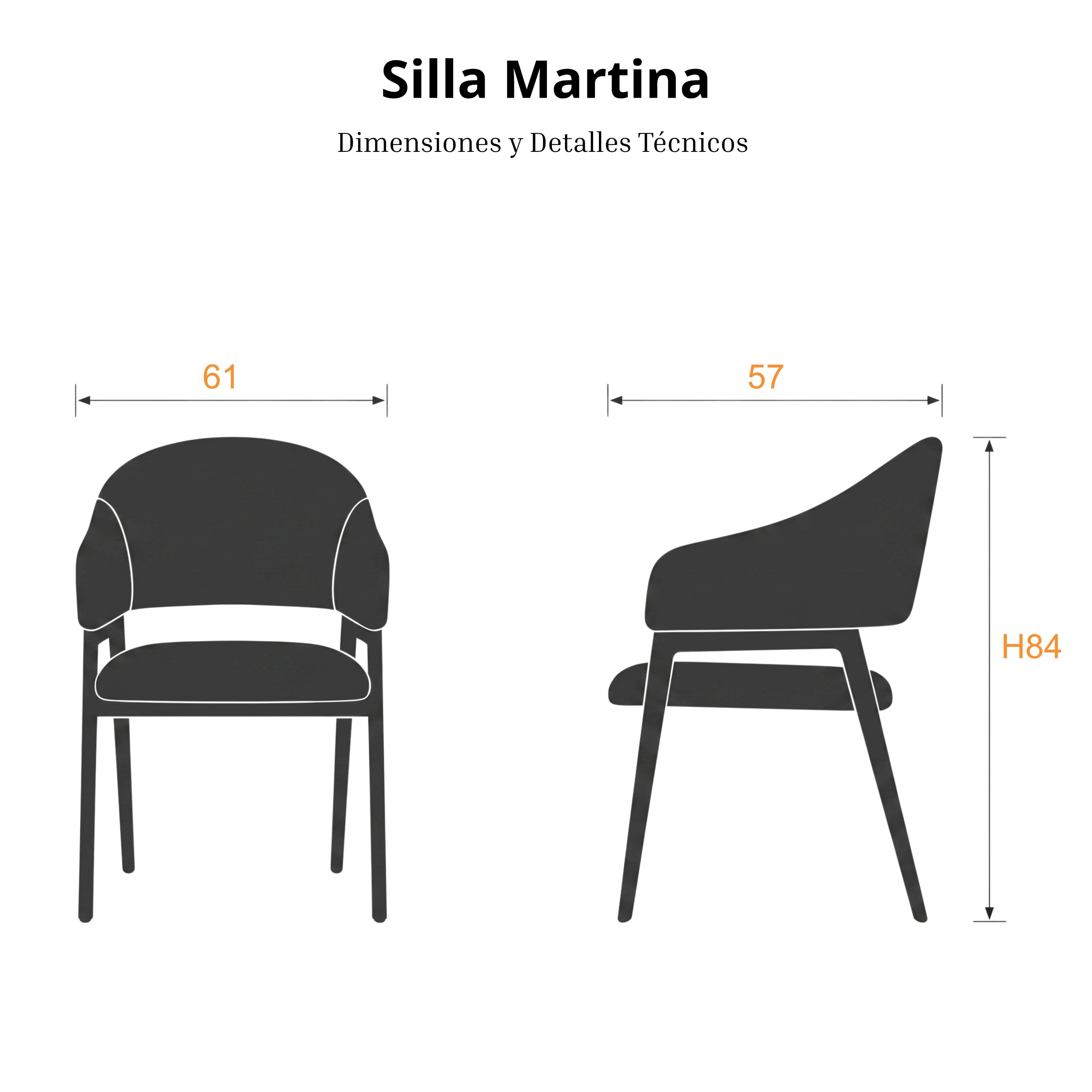 Silla Martina | Estructura Negra