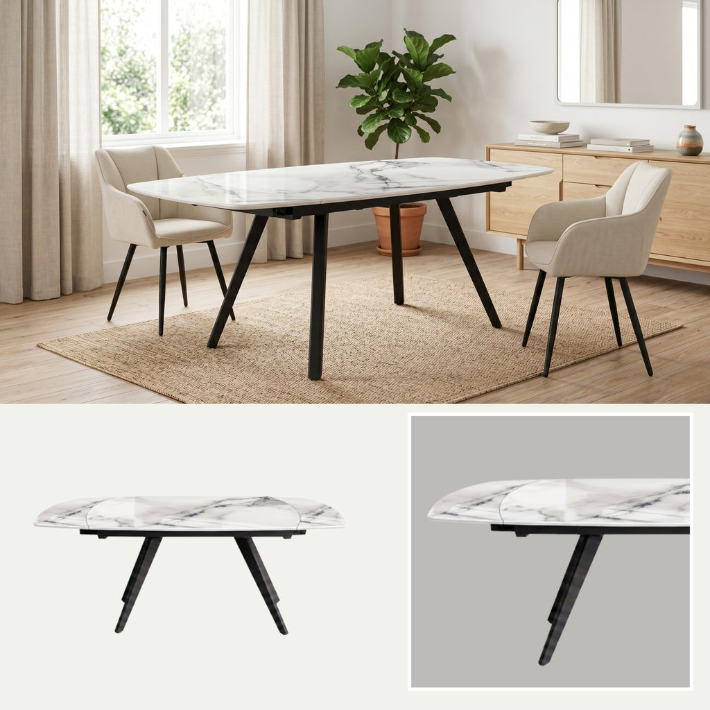 Mesa de Comedor Extensible Milan | Estructura Negra