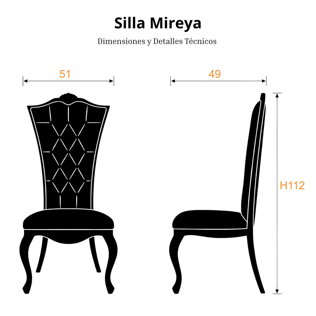 Silla Mireya | Estructura Acero Cromo