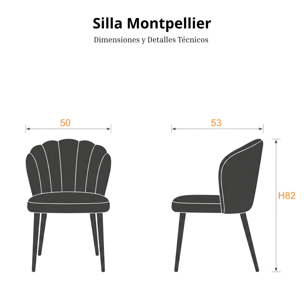 Silla Montpellier | Estructura Negra