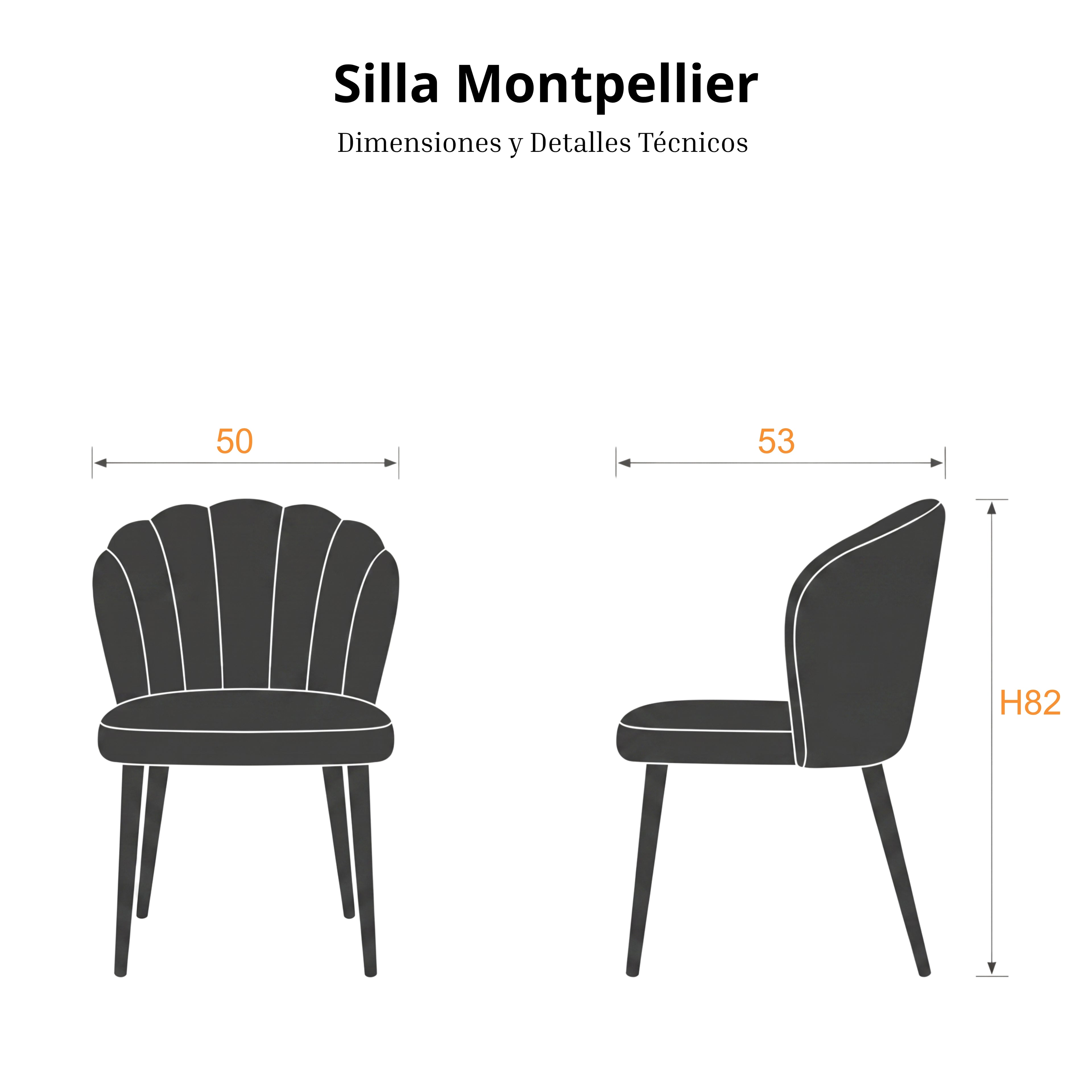 Silla Montpellier | Estructura Negra