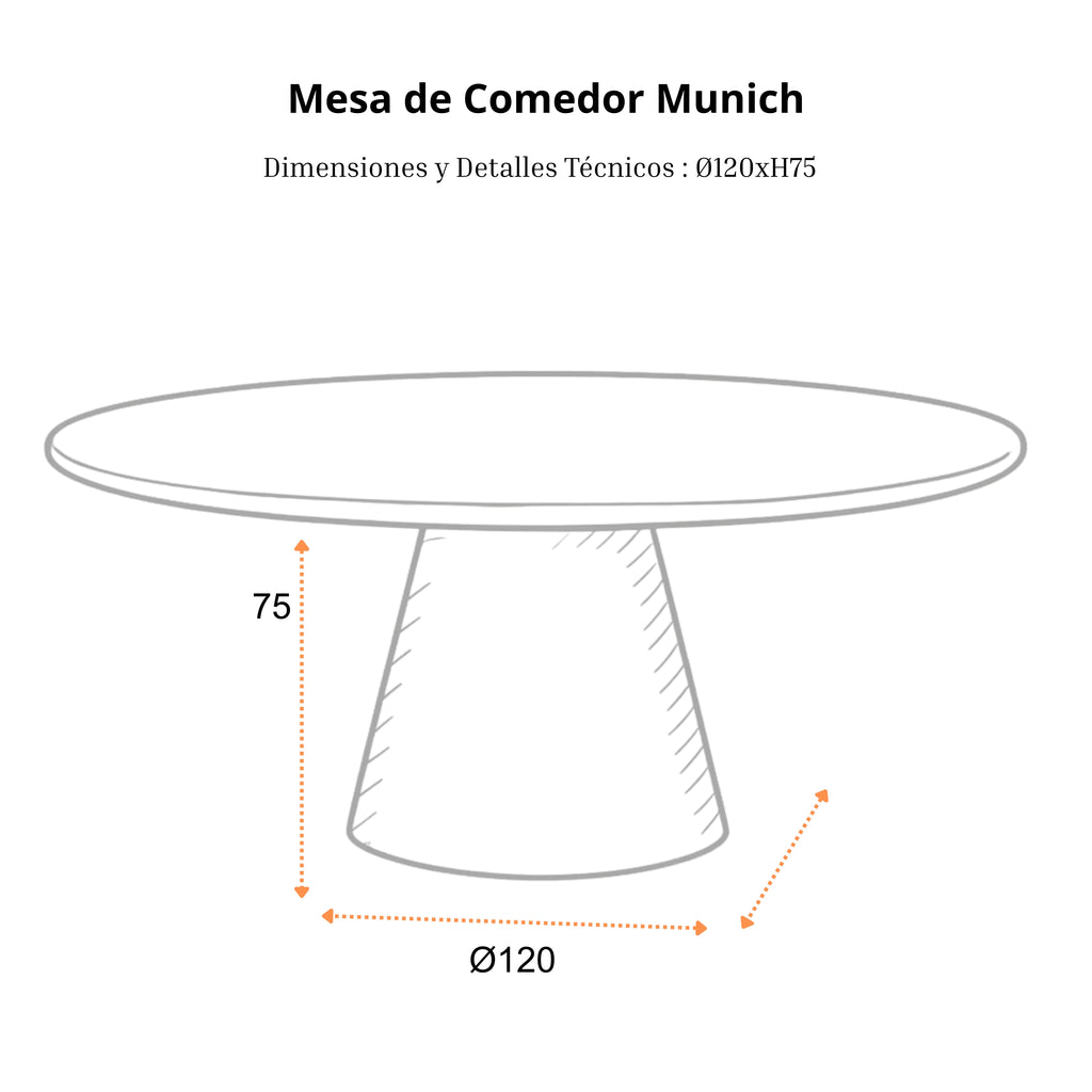 Mesa de Comedor Munich | Estructura Microcemento
