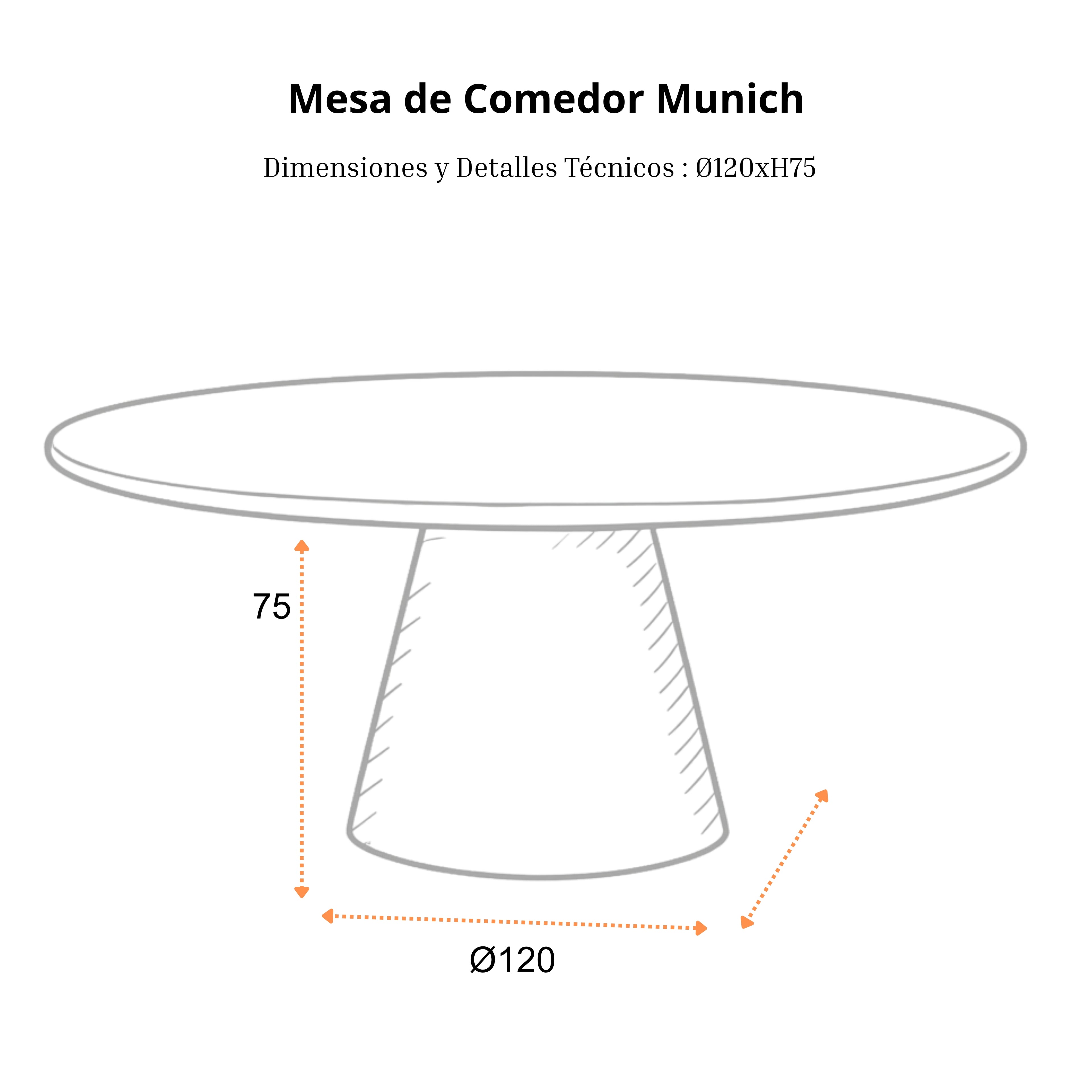Mesa de Comedor Munich | Estructura Microcemento