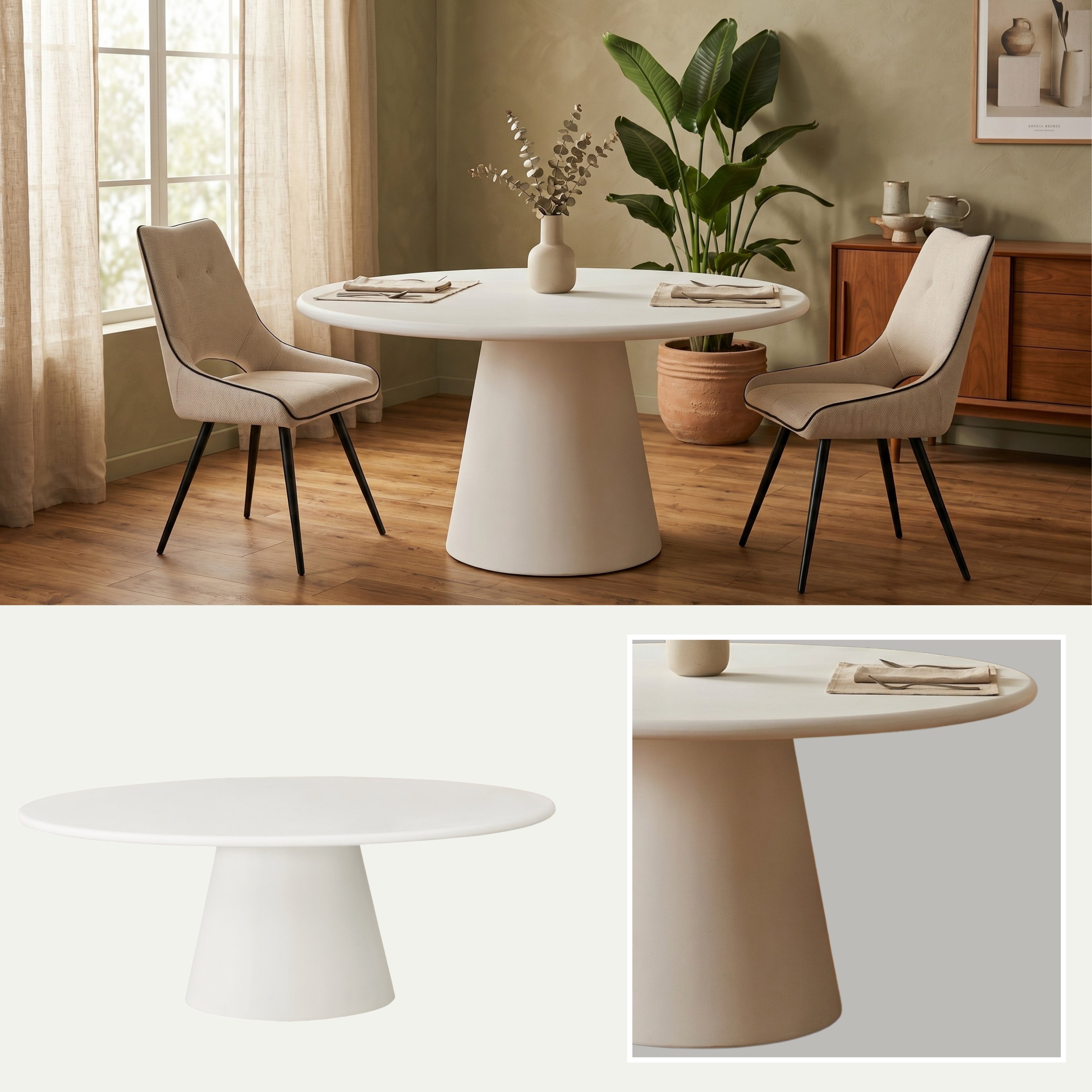 Mesa de Comedor Munich | Estructura Microcemento