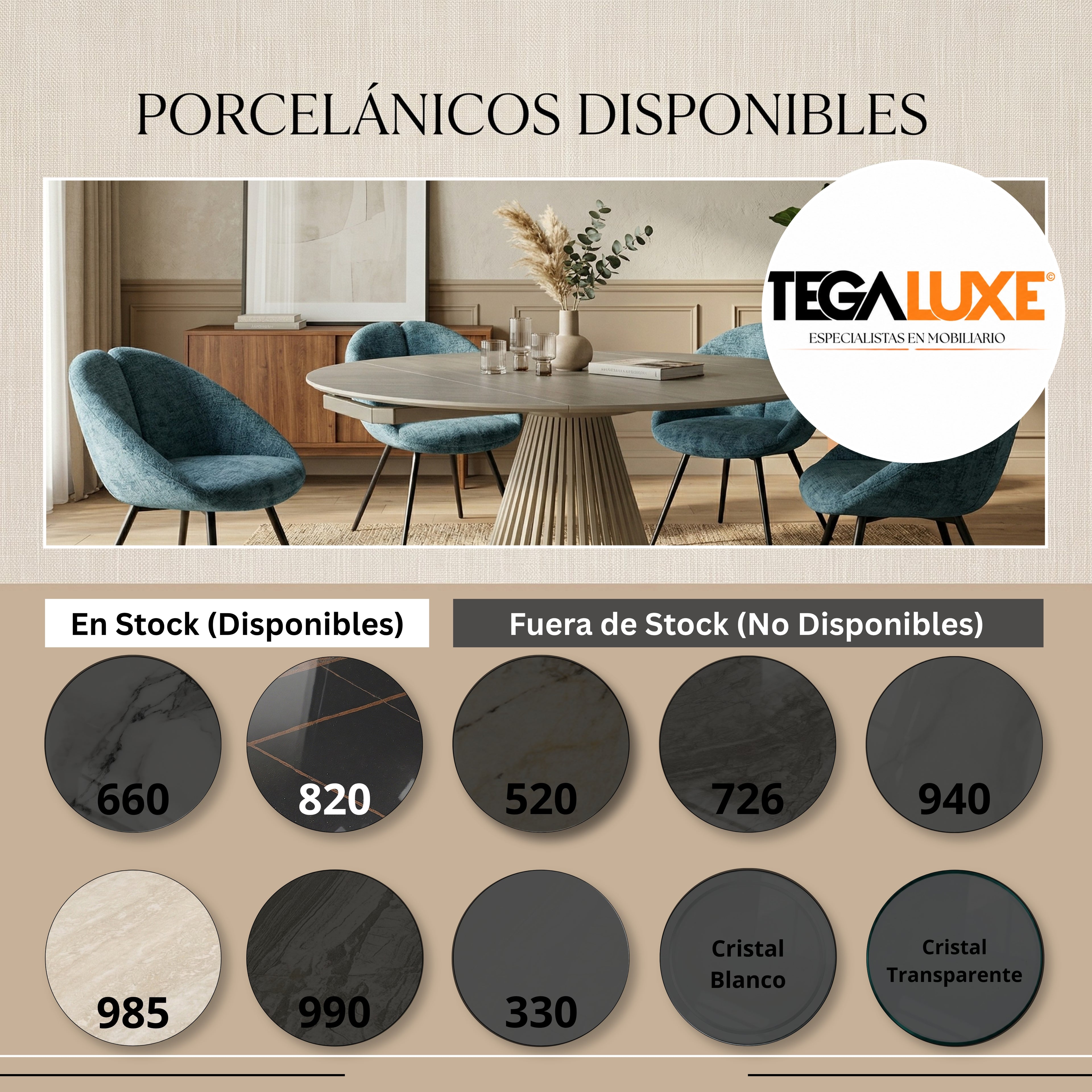 Mesa de Comedor Extensible Neo | Estructura Beige