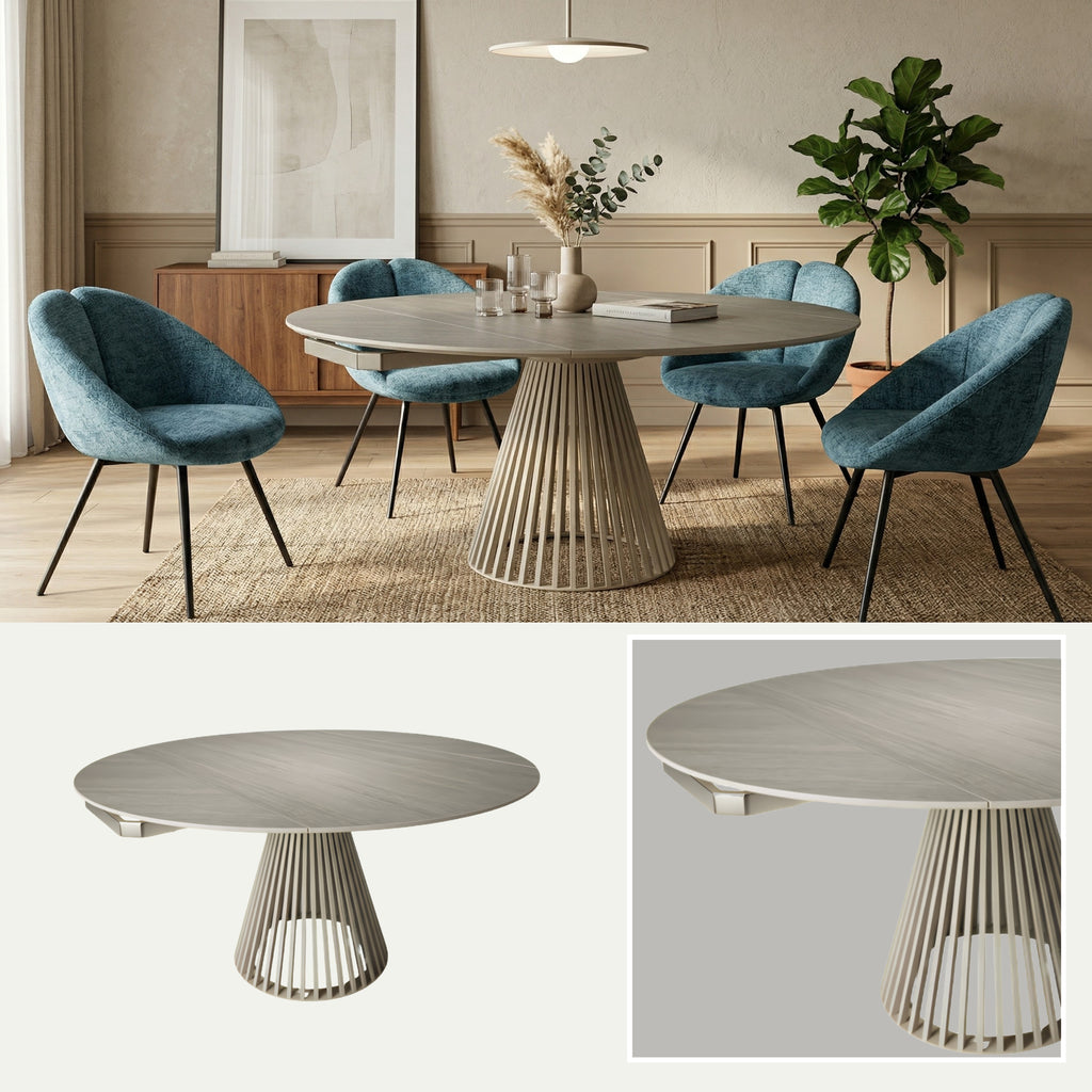 Mesa de Comedor Extensible Neo | Estructura Beige