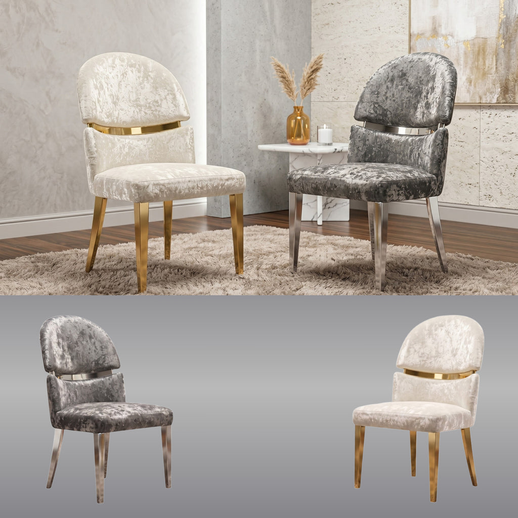 Silla Nerja | Estructura Acero Oro - Cromo