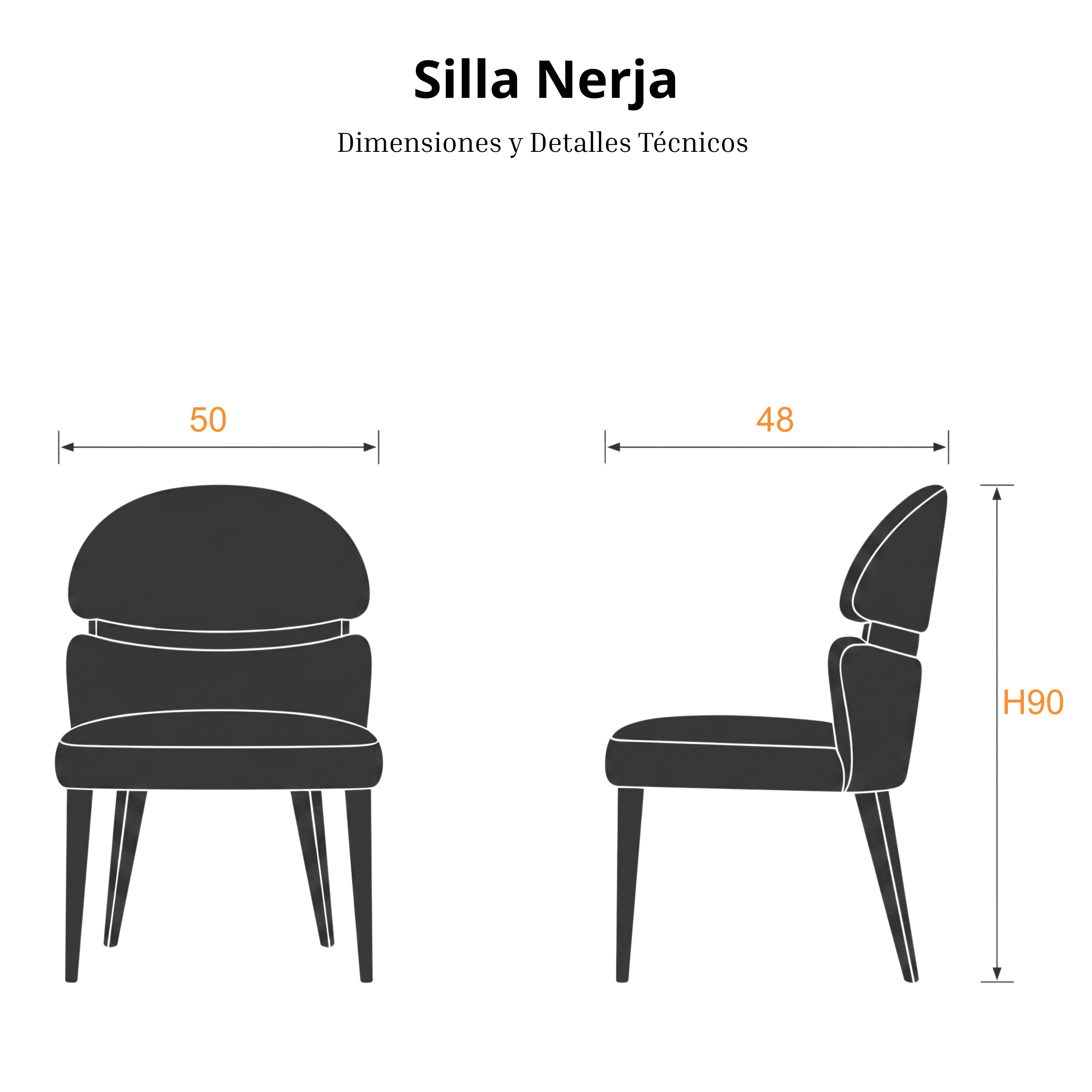 Silla Nerja | Estructura Acero Oro - Cromo
