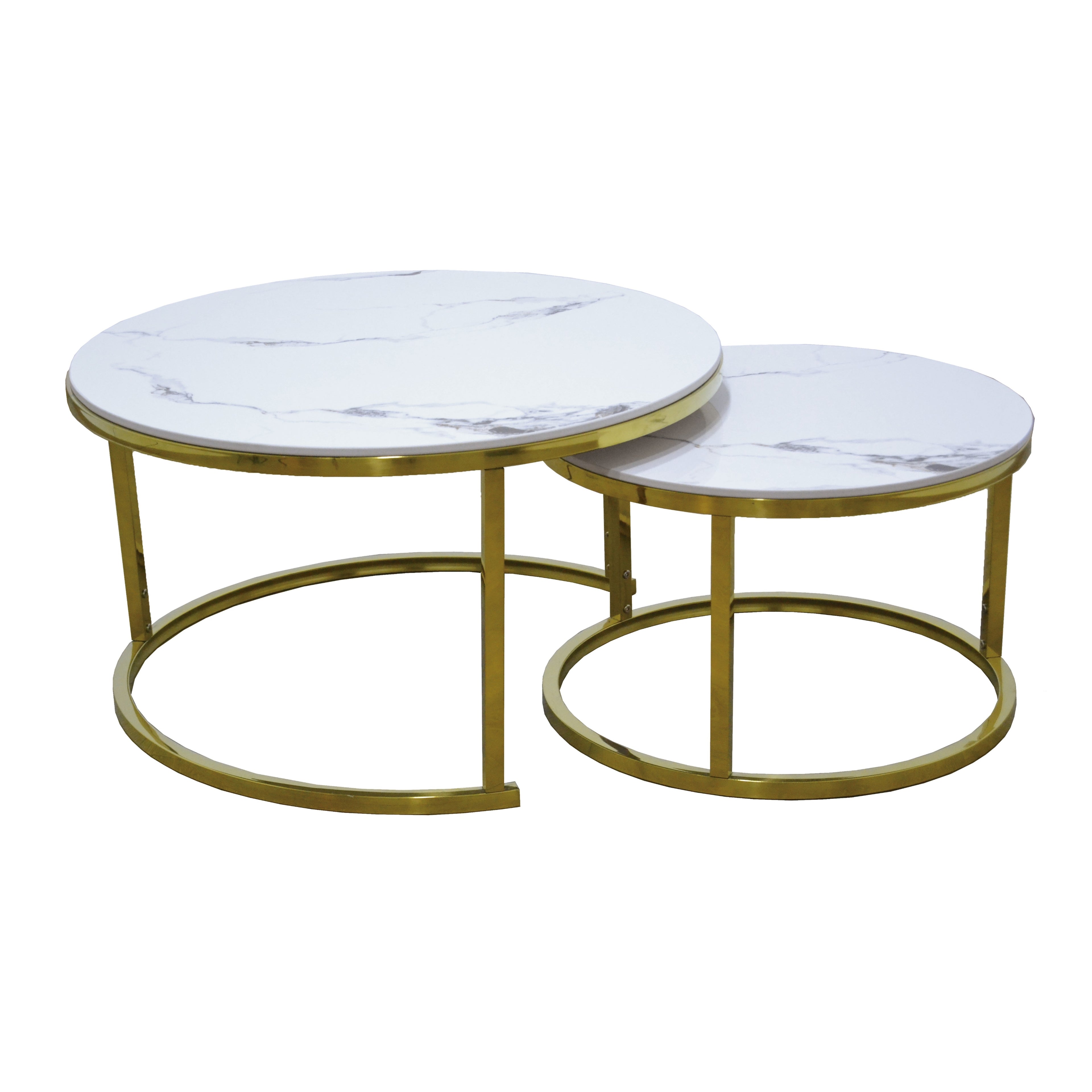 Mesa de Centro Nido | Estructura Acero Oro