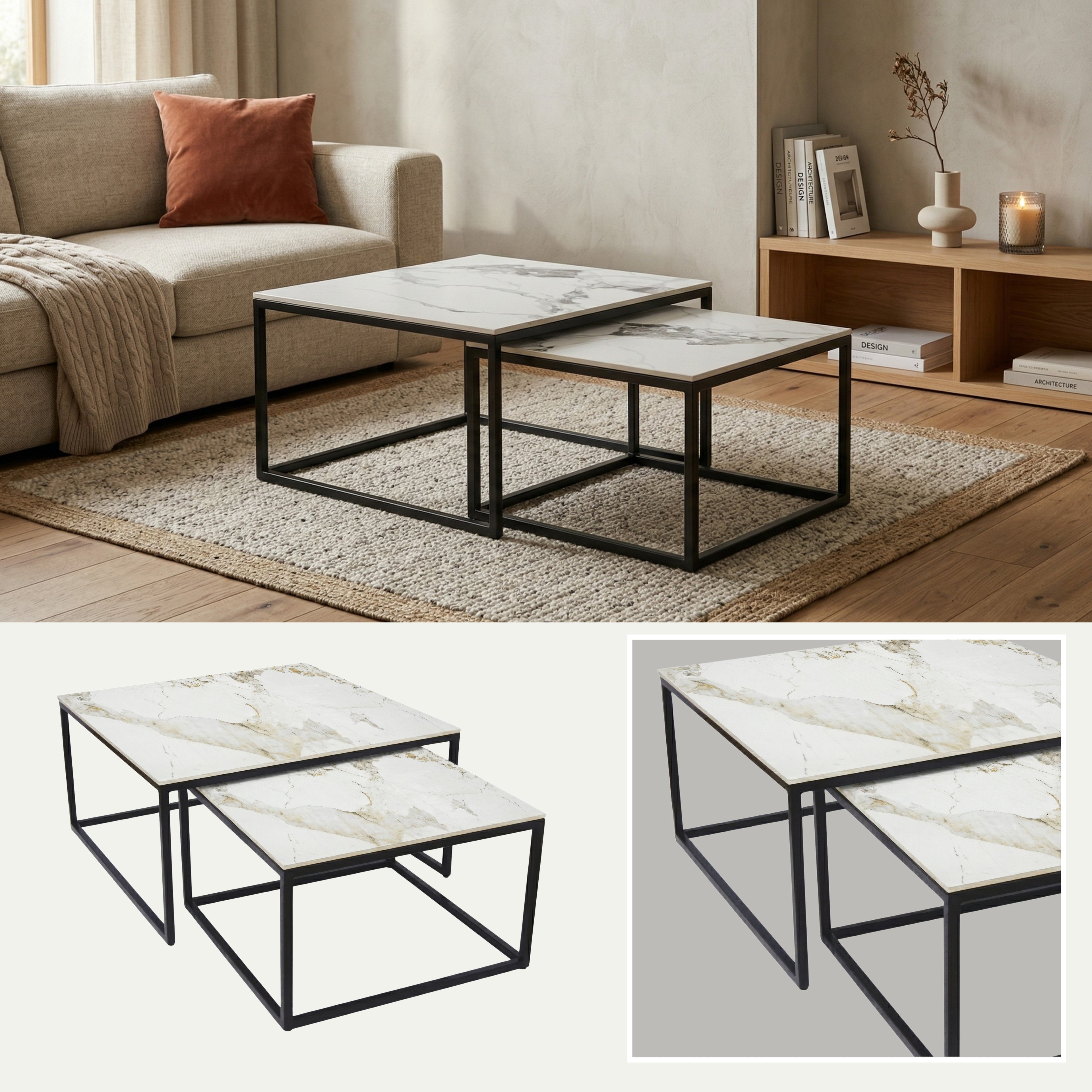 Mesa de Centro Nido Cubo | Estructura Negra