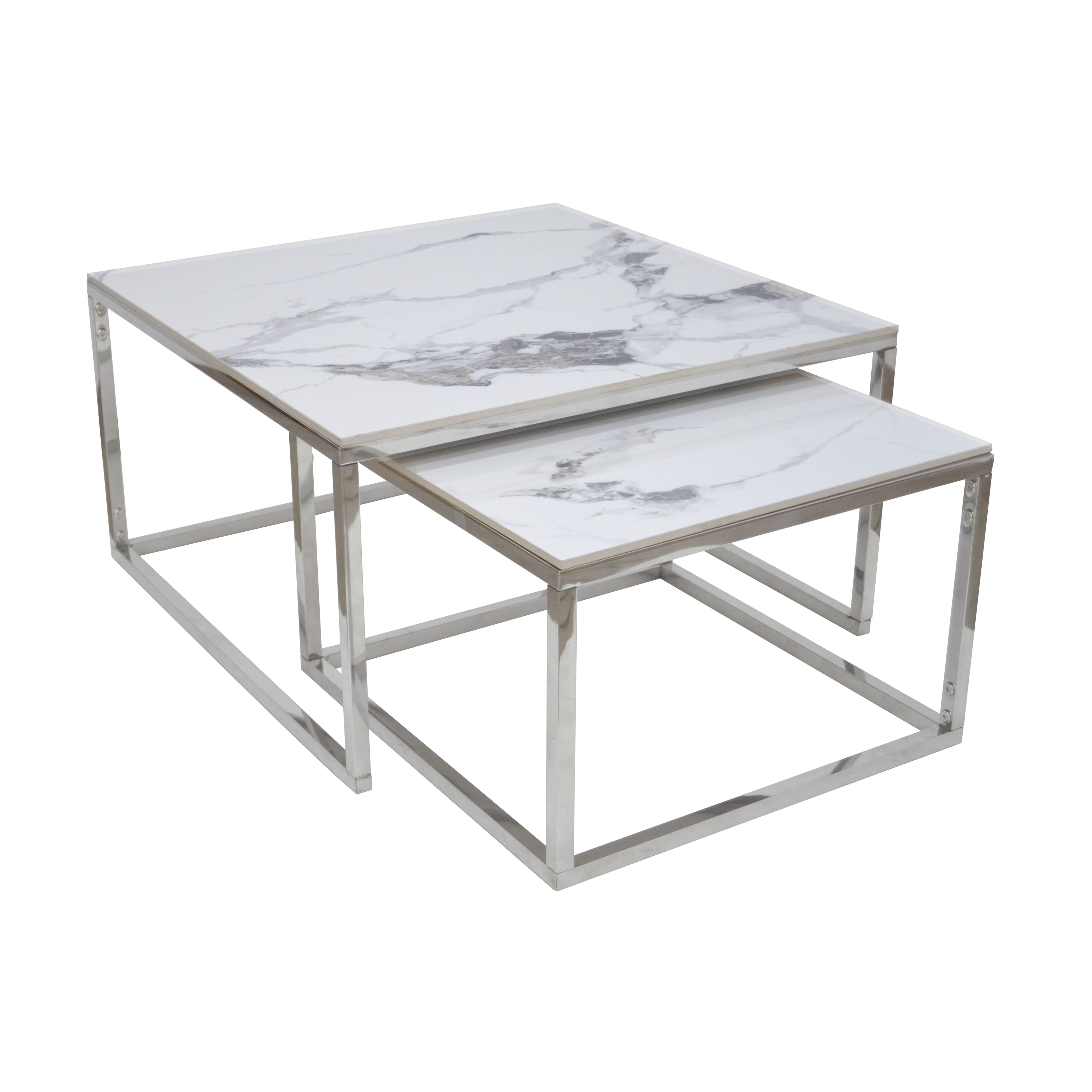 Mesa de Centro Nido Cubo | Estructura Acero Cromo