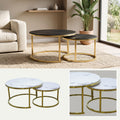 Mesa de Centro Nido | Estructura Acero Oro