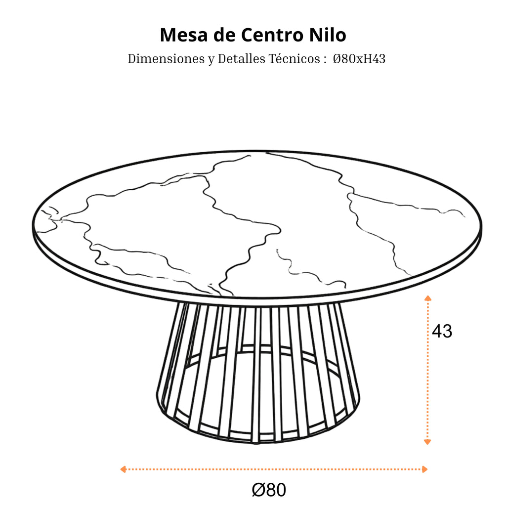 Mesa de Centro Nilo | Estructura Negra