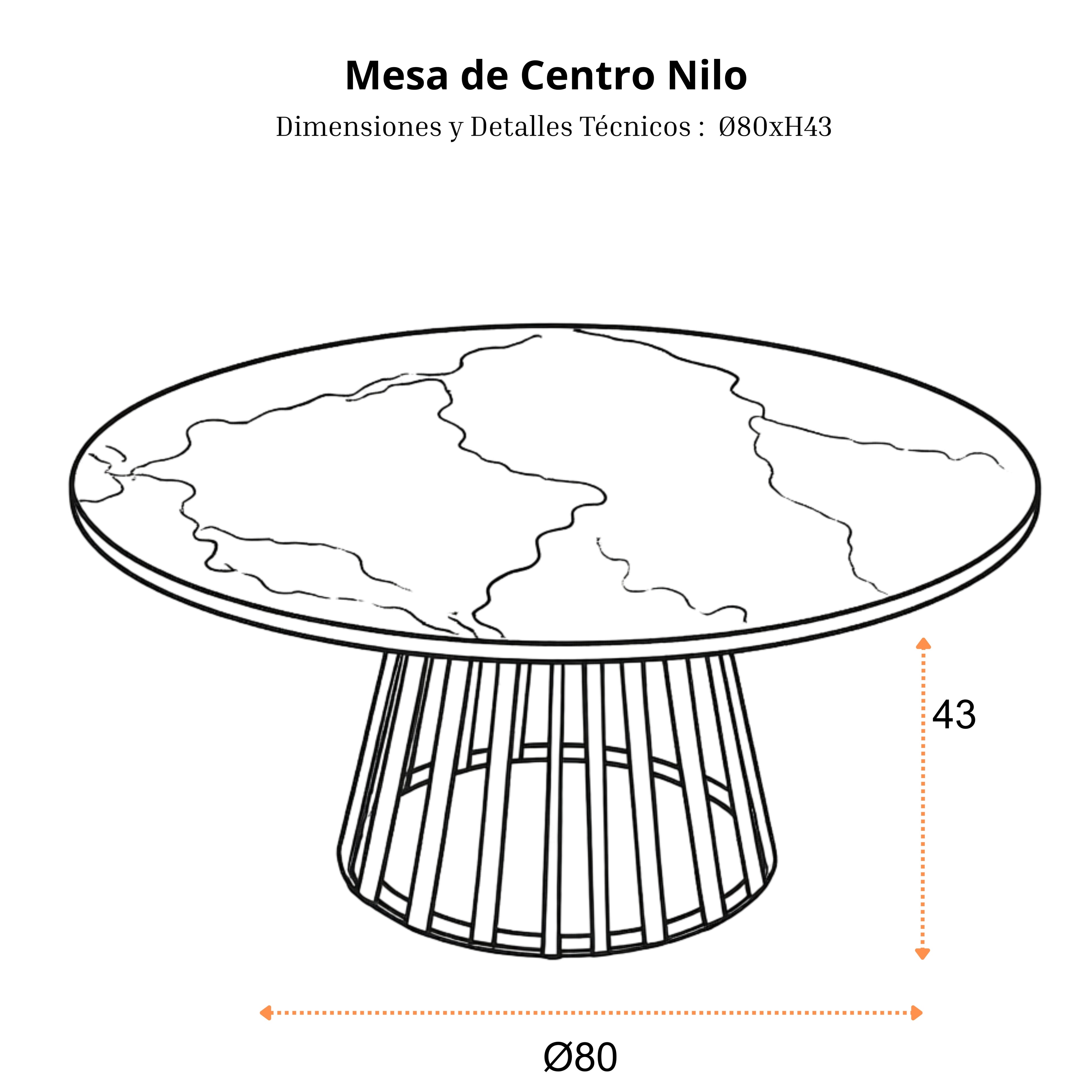 Mesa de Centro Nilo | Estructura Negra