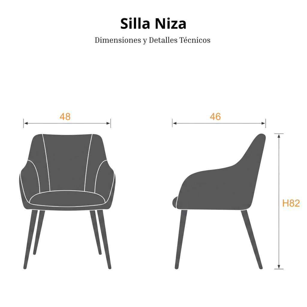 Silla Niza | Estructura negra