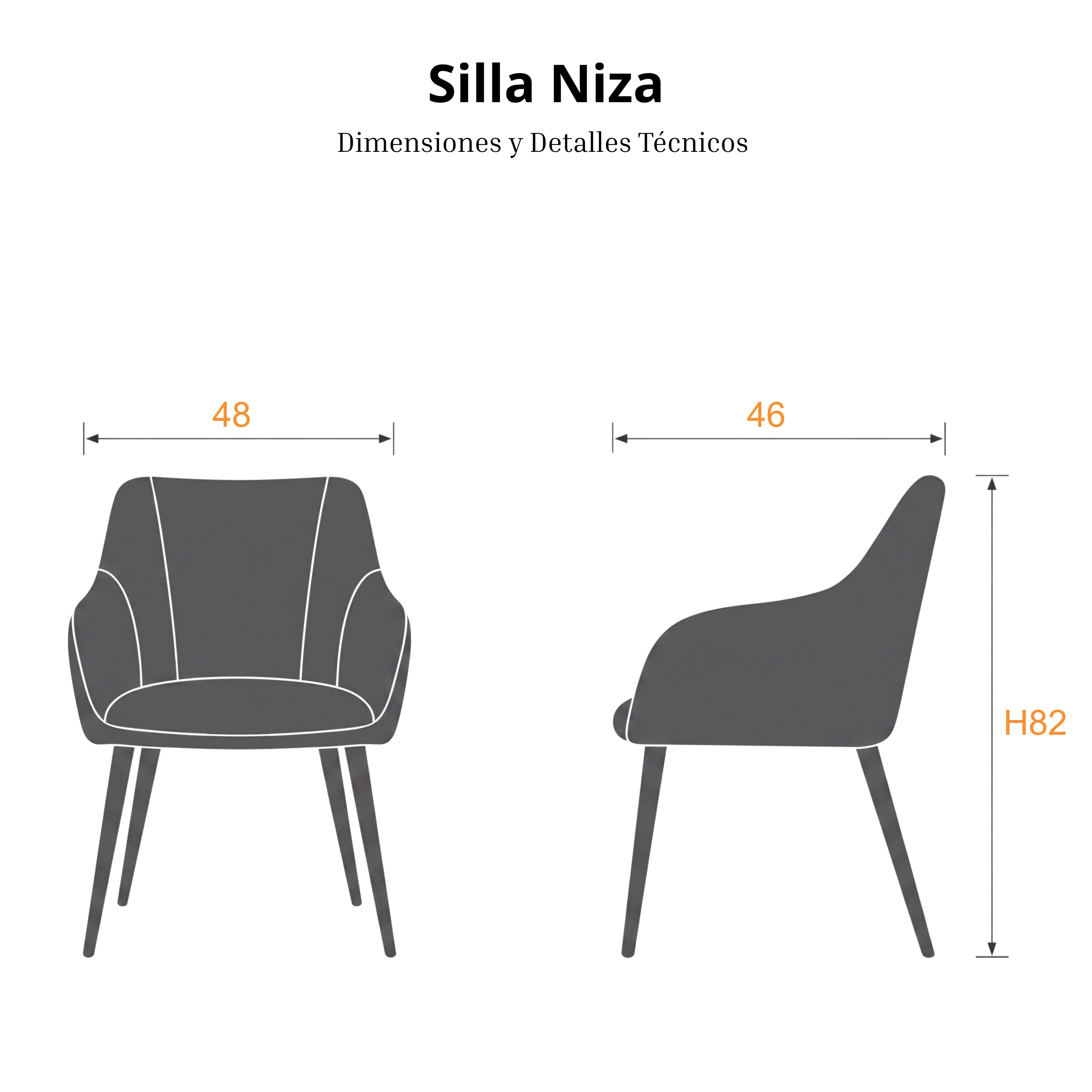 Silla Niza | Estructura negra