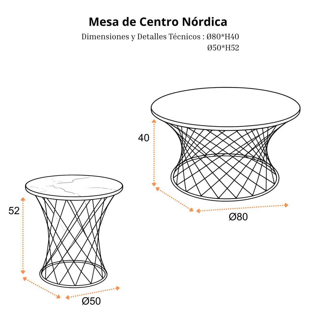 Mesa de Centro Nórdica | Estructura Negra