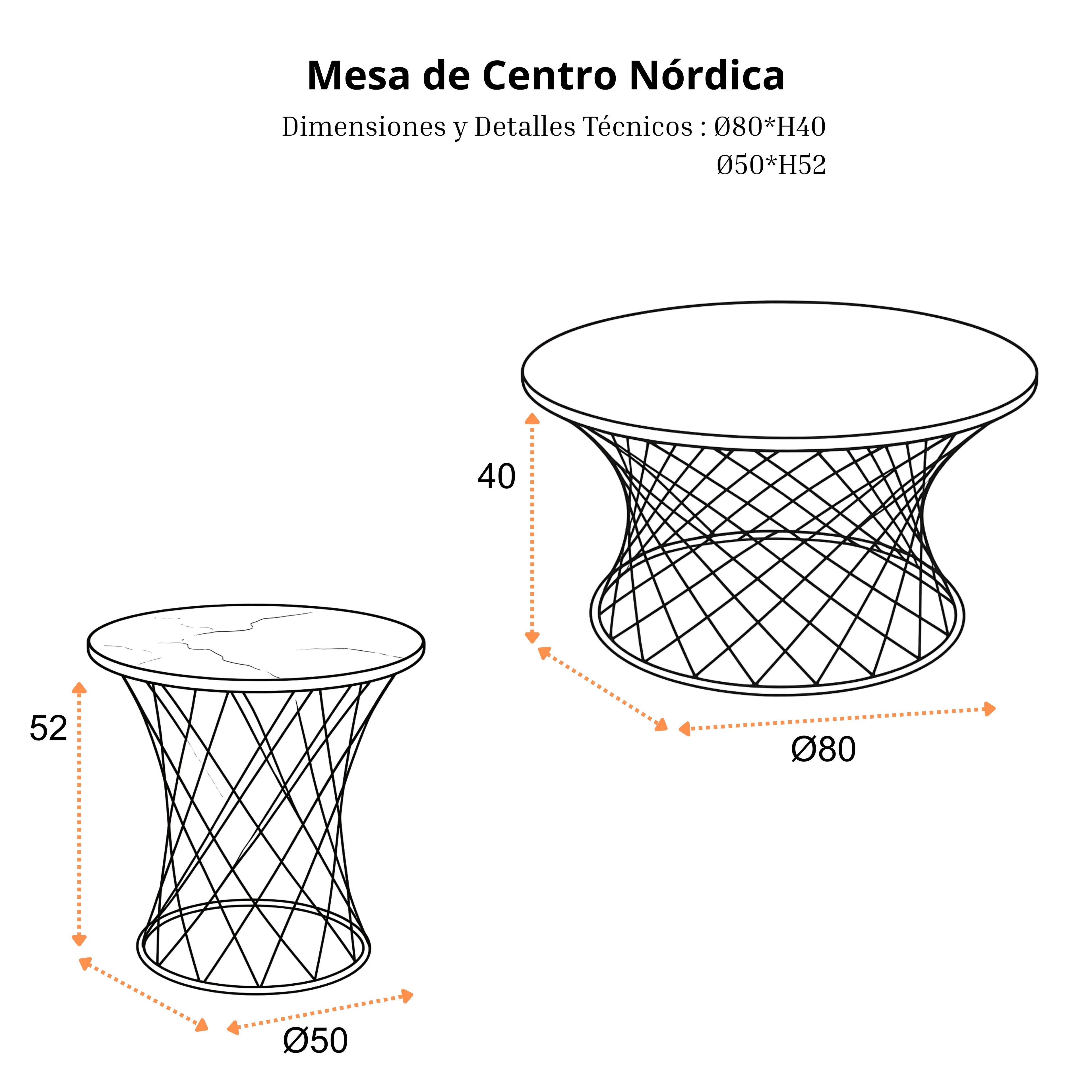 Mesa de Centro Nórdica | Estructura Negra
