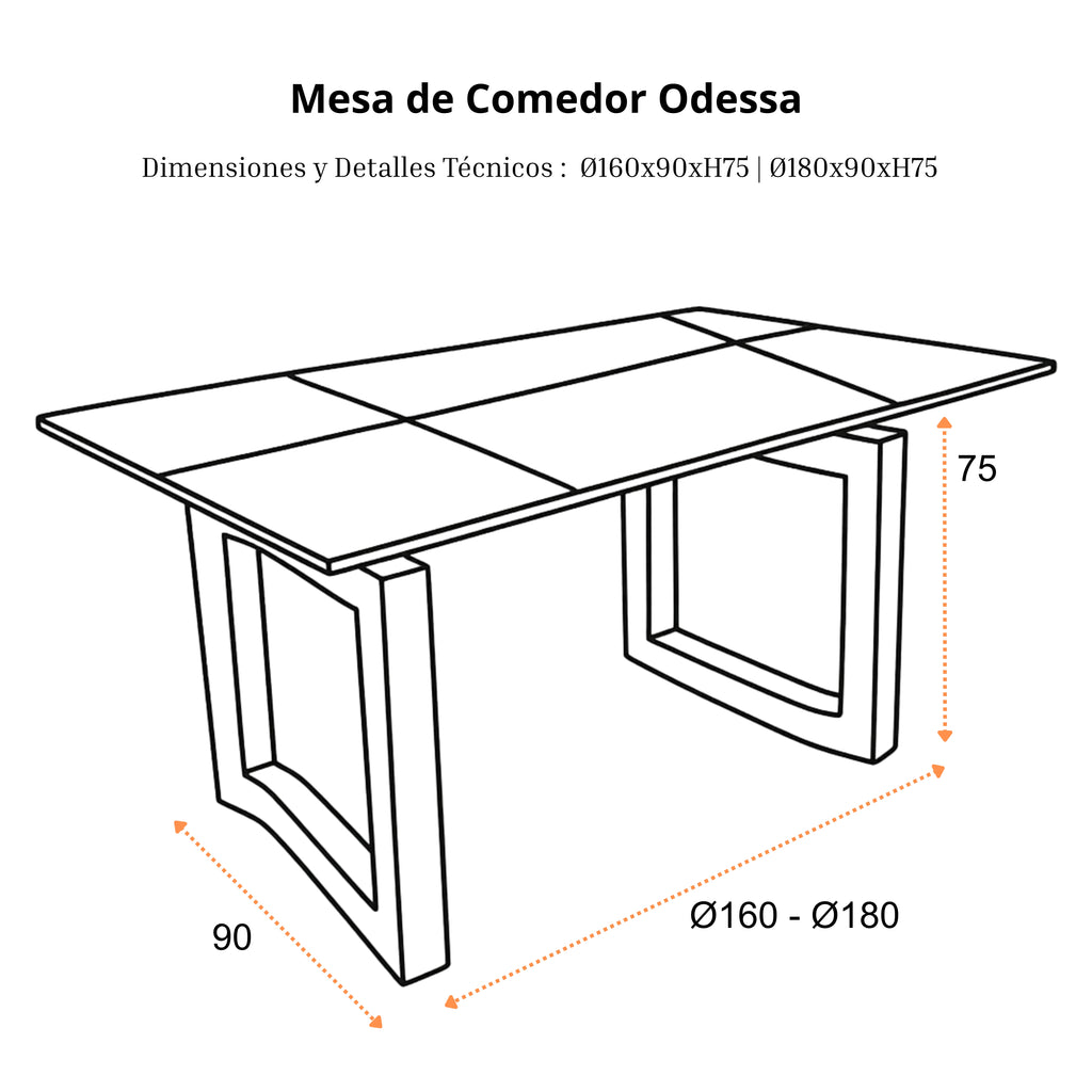 Mesa de Comedor Odessa | Estructura Negra