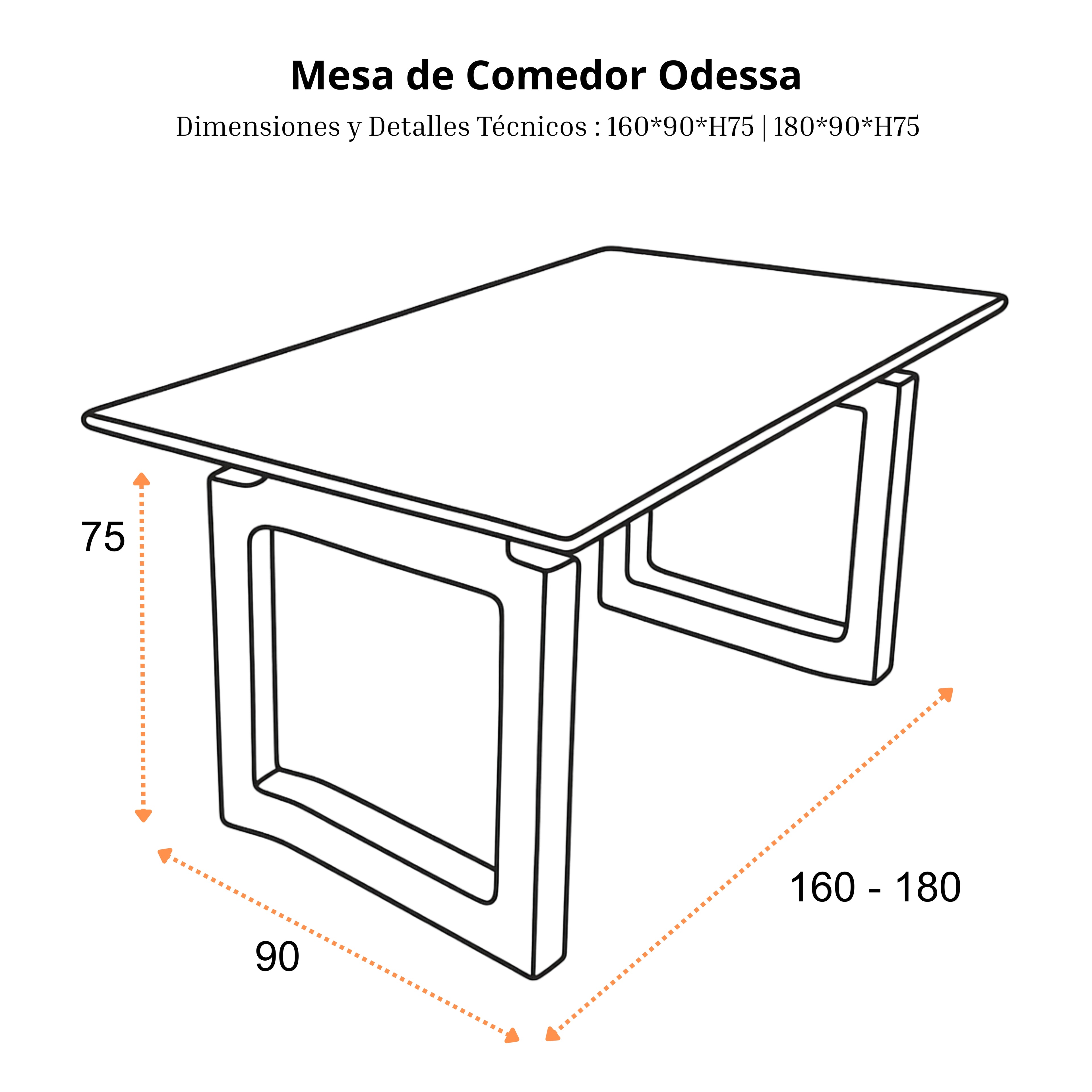 Mesa de Comedor Odessa | Estructura Acero Oro